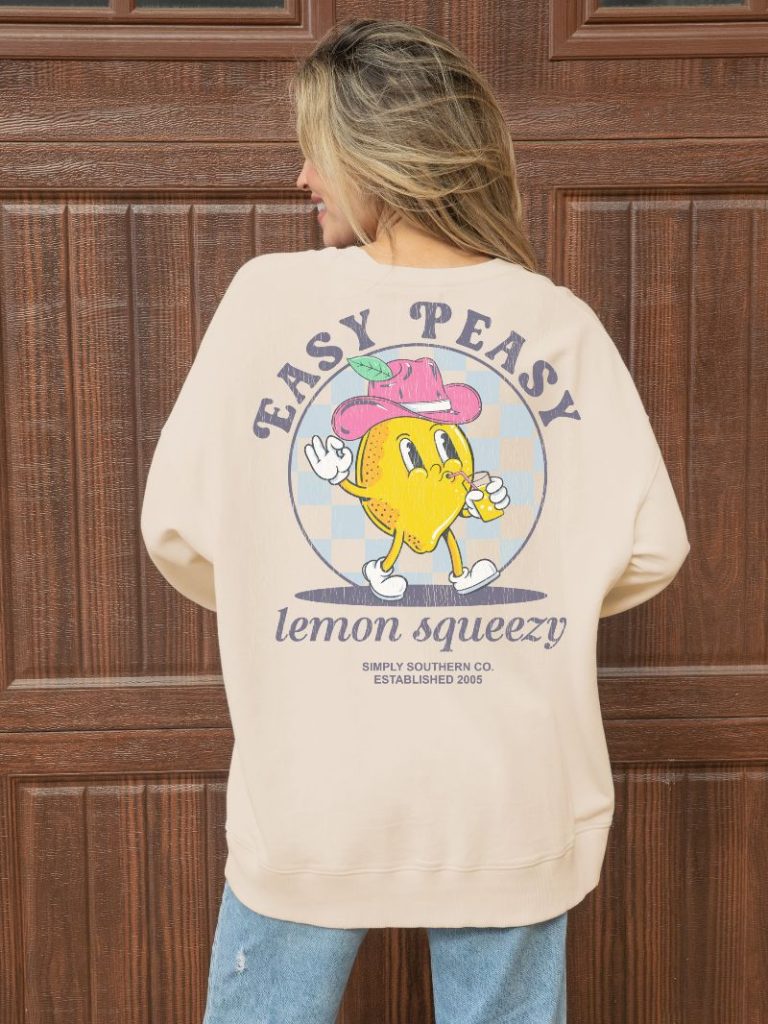 Simply Southern Easy Peasy Lemon Long Sleeve Crew Sweatshirt