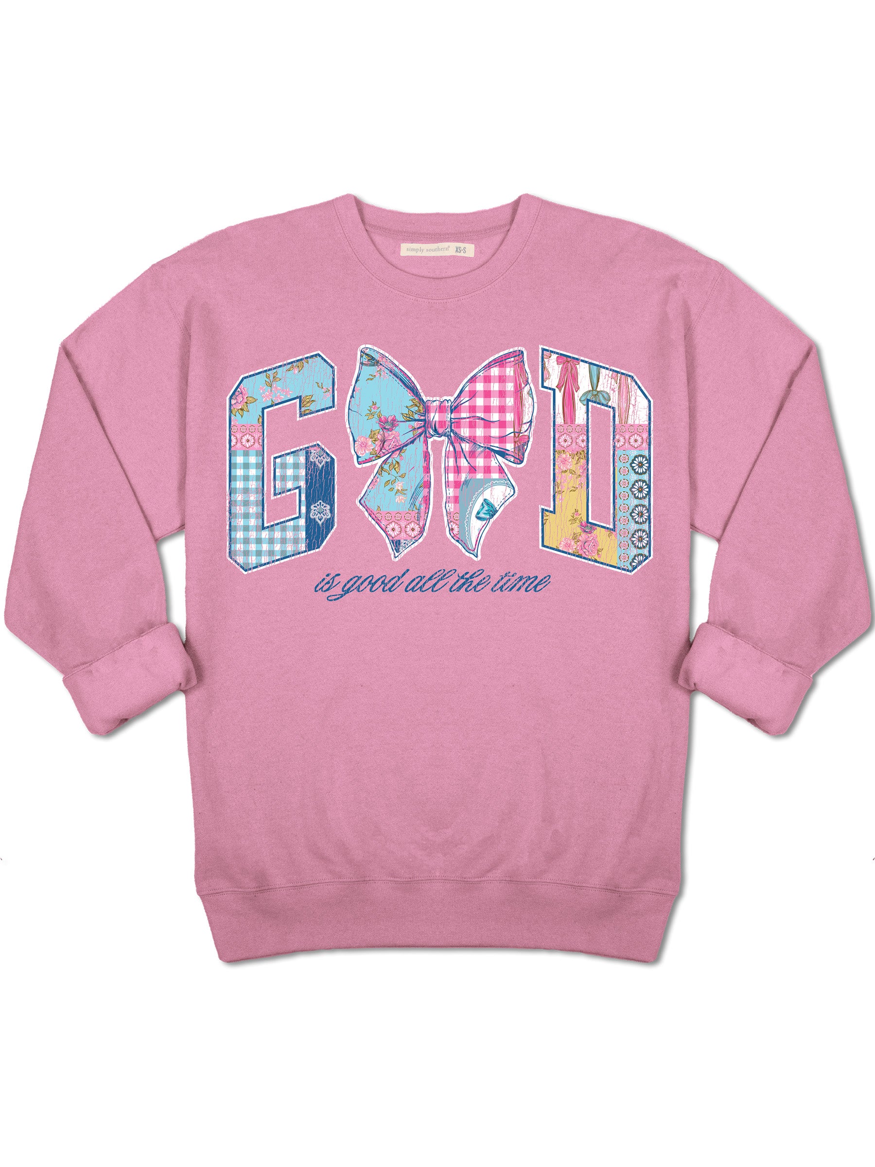 Simply Southern God Bow Long Sleeve Crew Sweatshirt