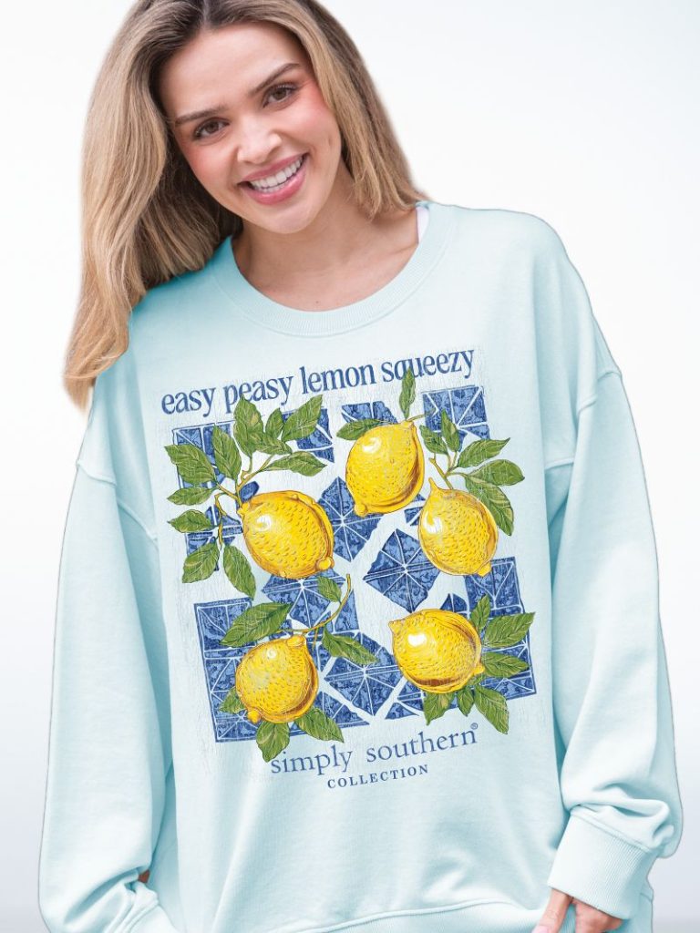 Simply Southern Lemon Long Sleeve Crew Sweatshirt - SimplyCuteTees