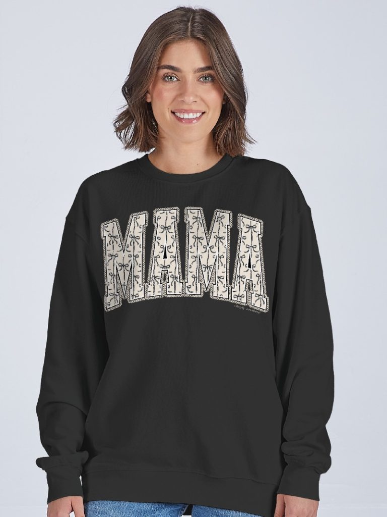 Simply Southern Bow Mama Long Sleeve Crew Sweatshirt