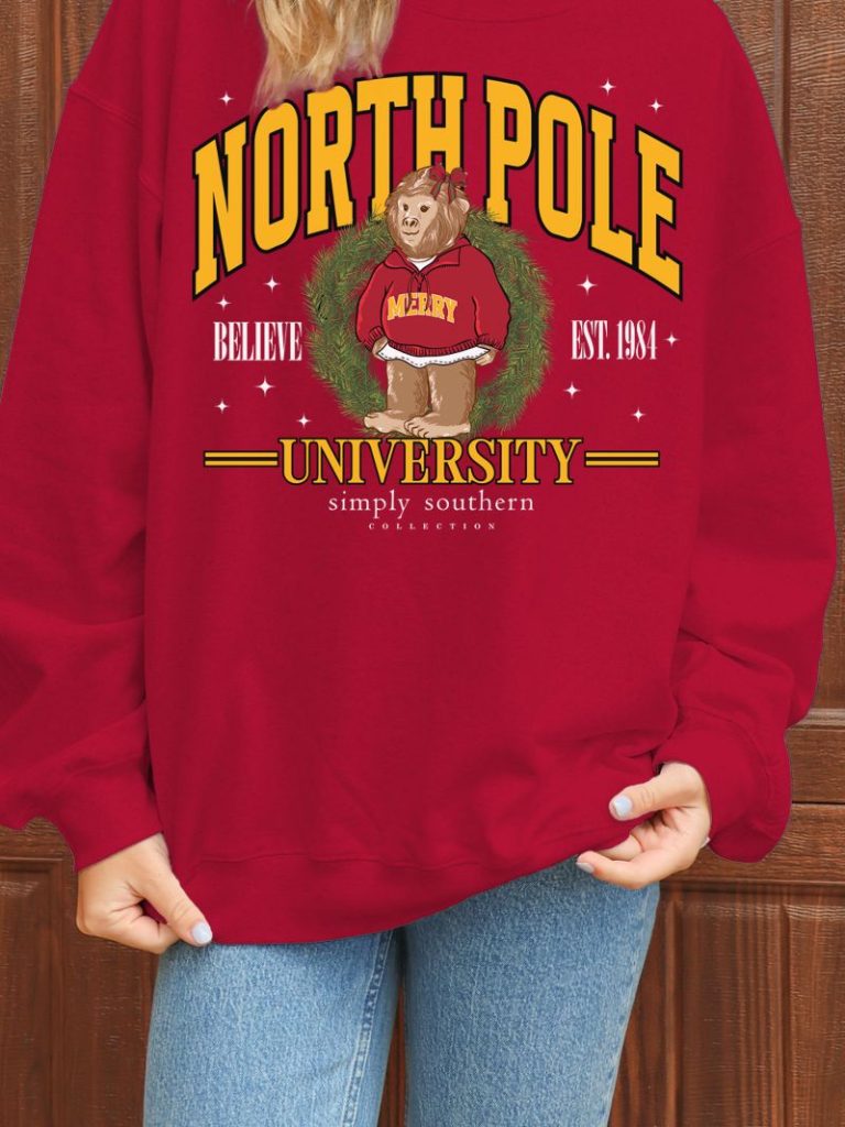 Simply Southern Merry Sasquatch Holiday Long Sleeve Crew Sweatshirt