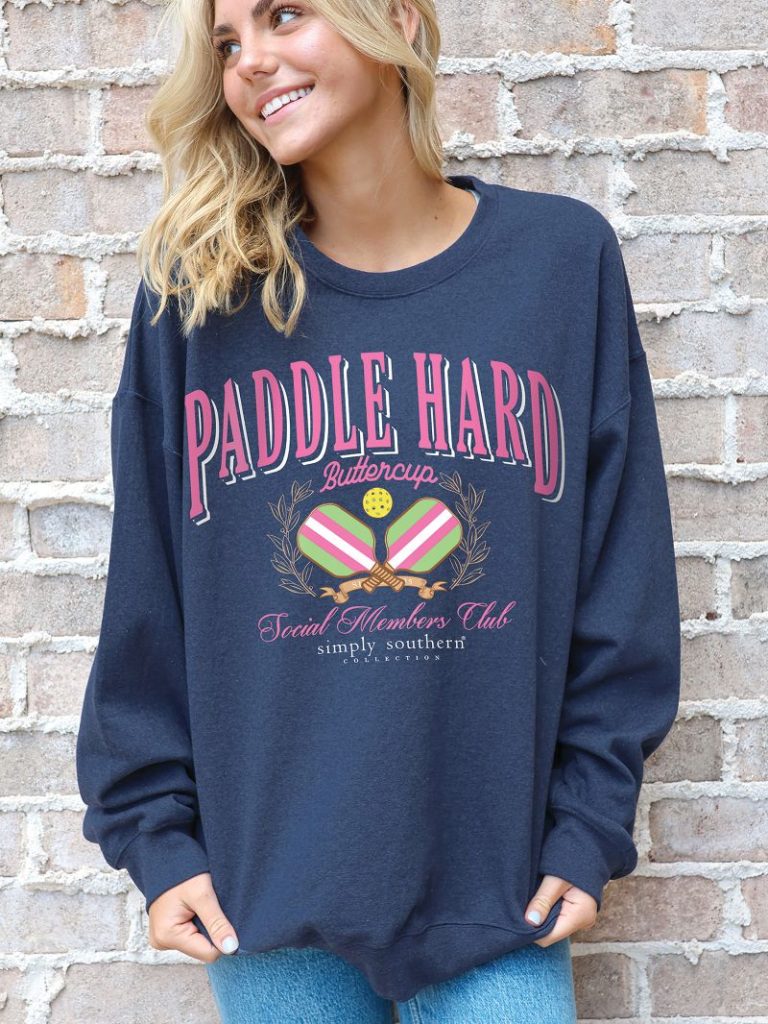 Simply Southern Paddle Hard Long Sleeve Crew Sweatshirt