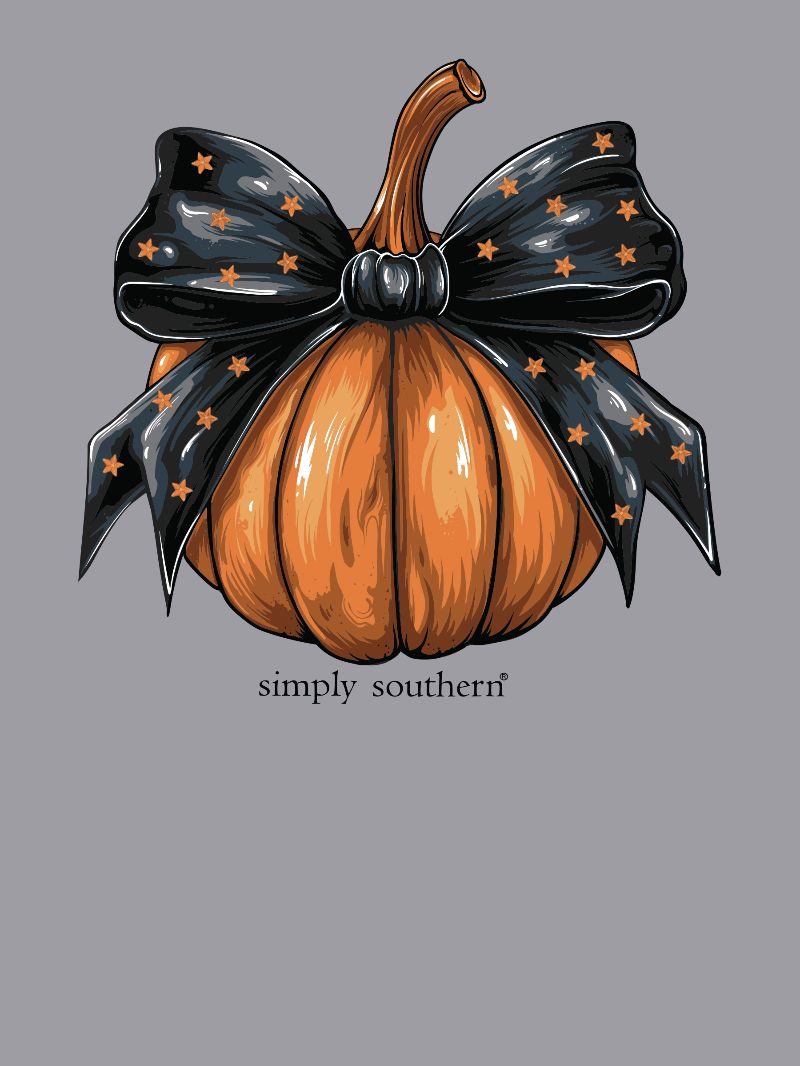 Simply Southern Pumpkin Bow Fall Long Sleeve Crew Sweatshirt