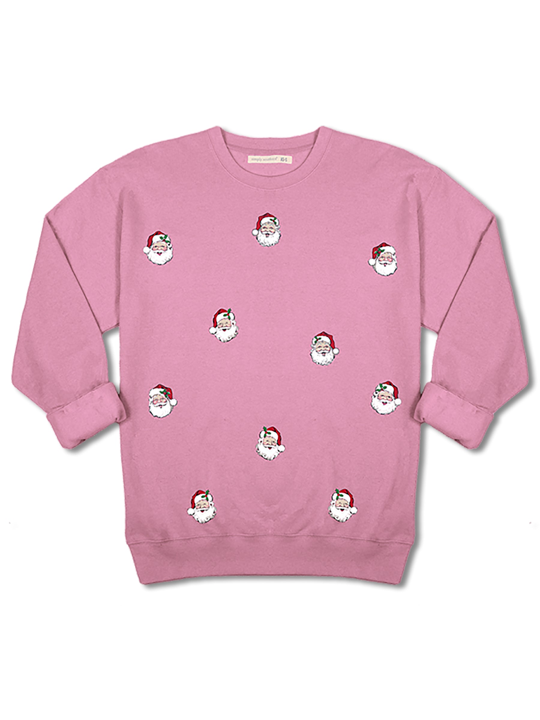 Simply Southern Santa Bubble Gum Holiday Long Sleeve Crew Sweatshirt