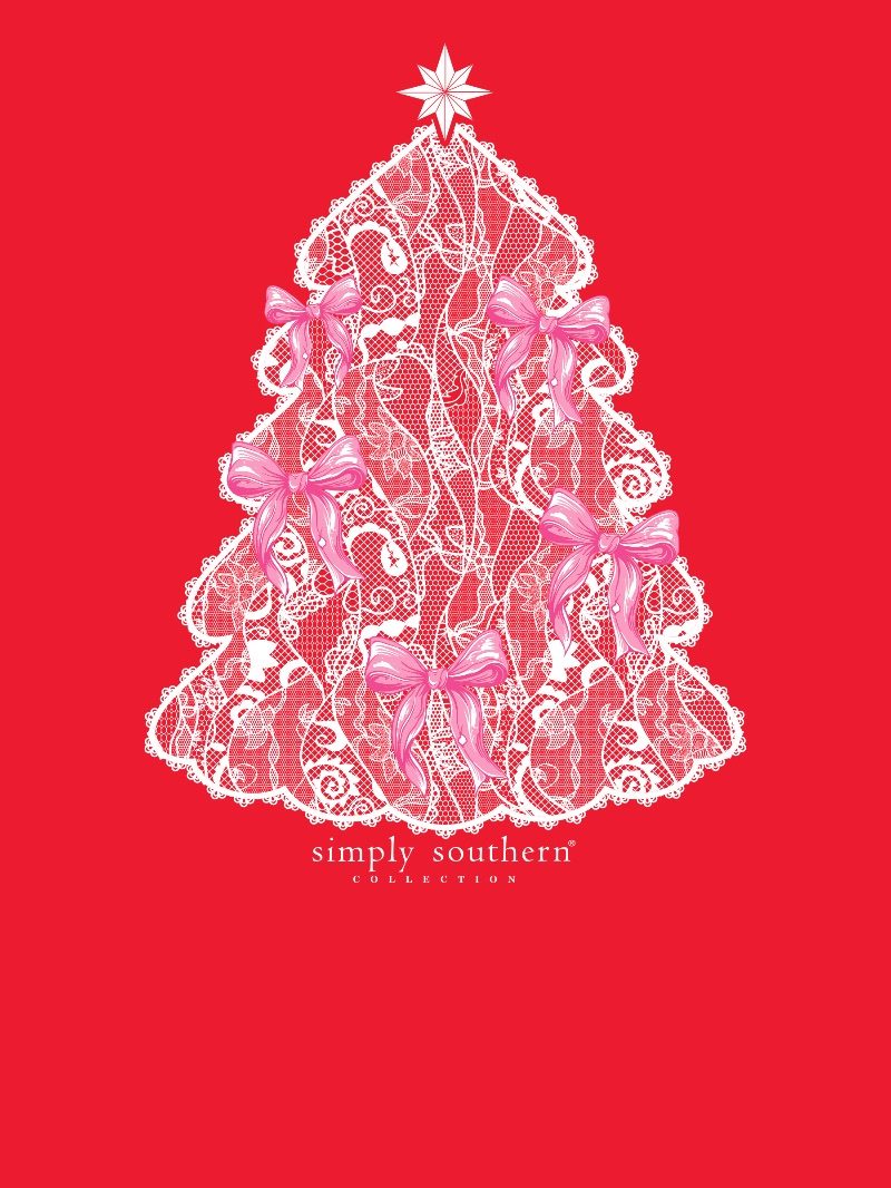 Simply Southern Tree Lace Holiday Long Sleeve Crew Sweatshirt