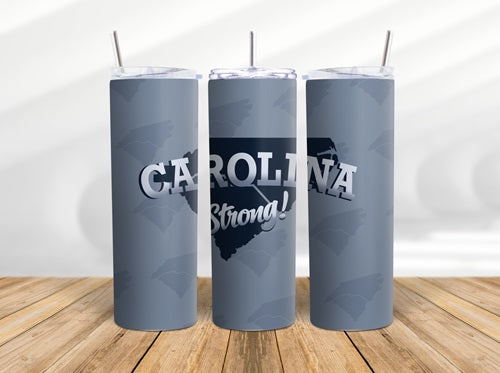 Carolina Strong 20 oz Skinny Tumbler Cup With Straw