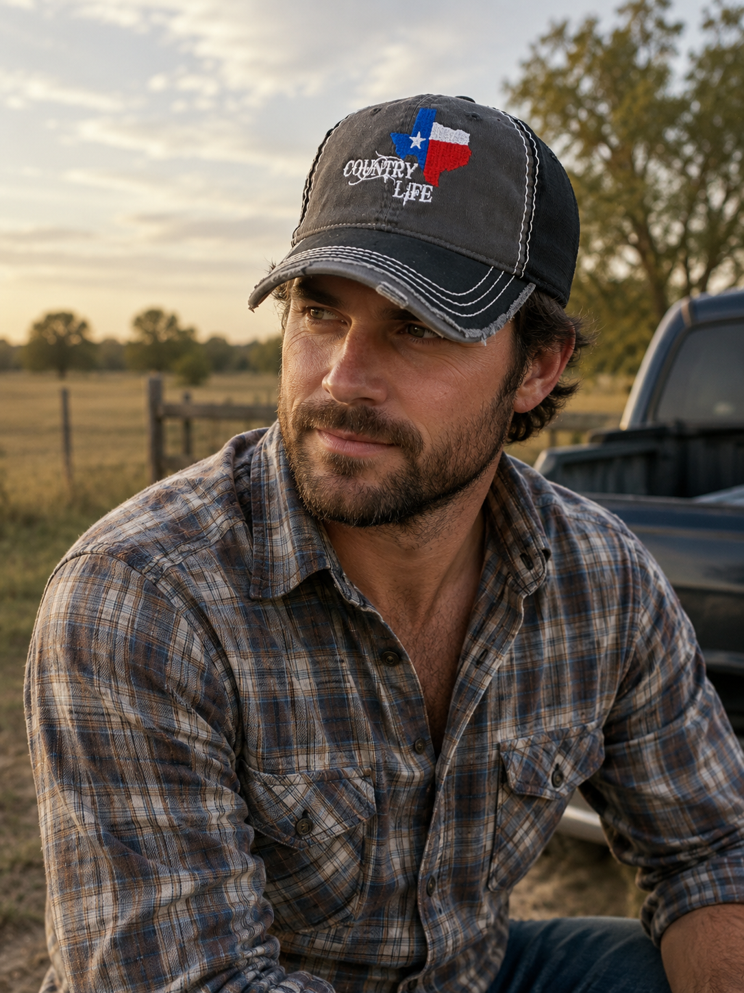 Country Life Texas Distressed Cap Hat