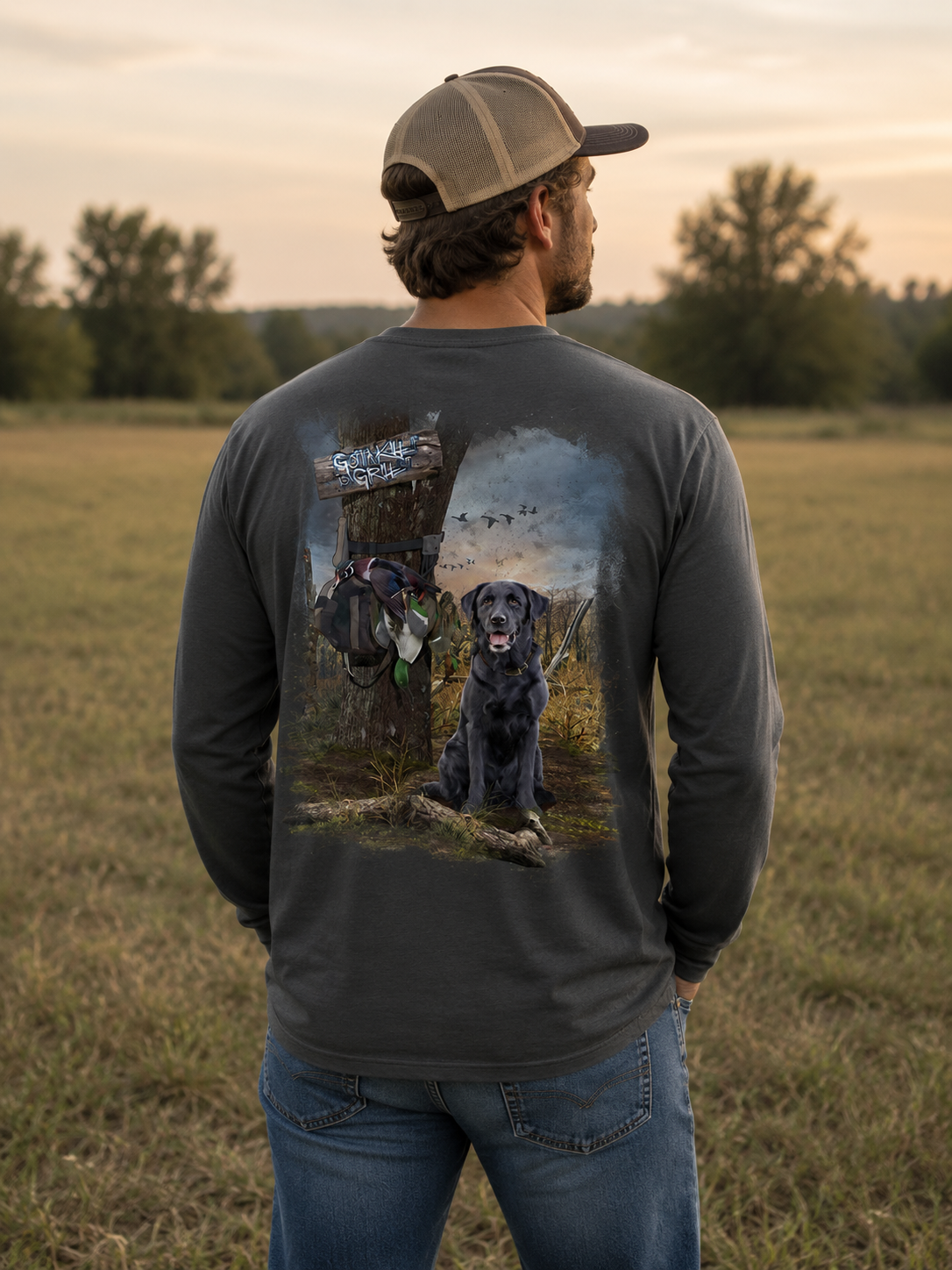 Gotta Kill It To Grill It Ducks & Lab Unisex Long Sleeve T-Shirt