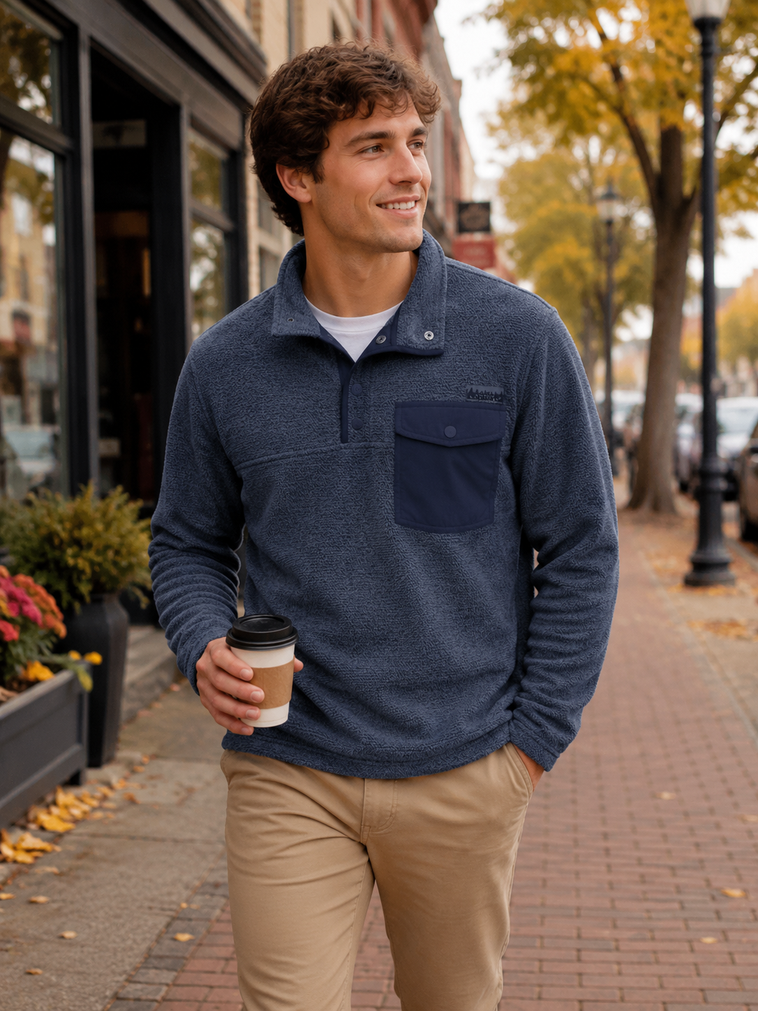 SALE Simply Southern Blue Snap Pullover Sweater Unisex Jacket