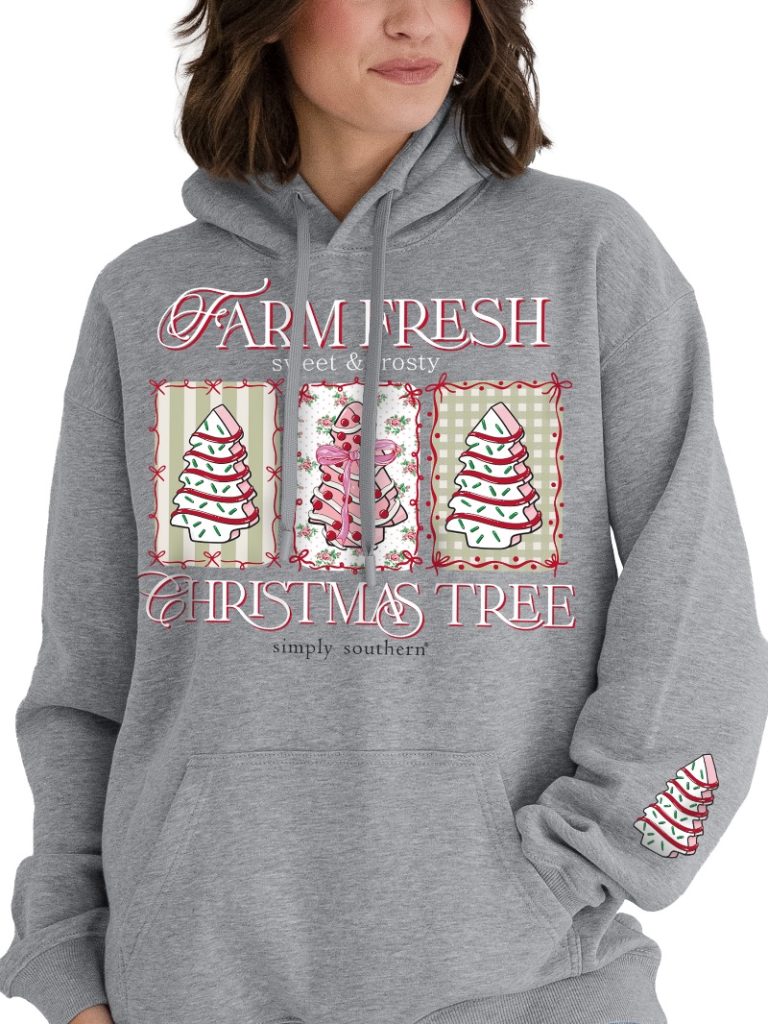 Simply Southern Christmas Tree Cake Holiday Long Sleeve Hoodie
