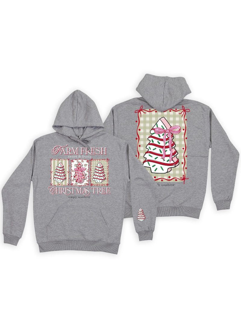 Simply Southern Christmas Tree Cake Holiday Long Sleeve Hoodie