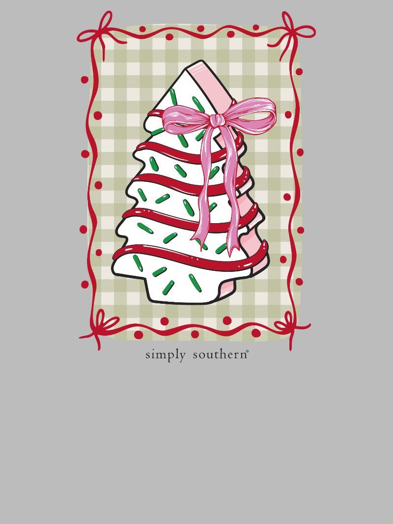 Simply Southern Christmas Tree Cake Holiday Long Sleeve Hoodie