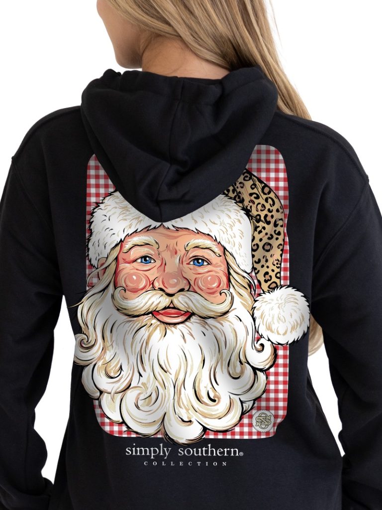 Simply Southern Merry Vibes Santa Holiday Long Sleeve Hoodie