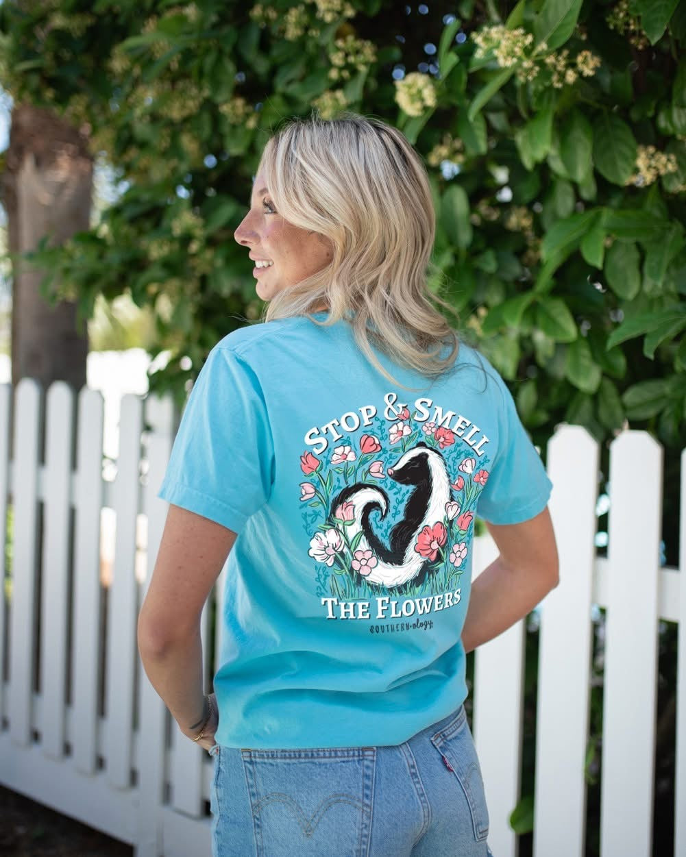 Southernology Stop &amp; Smell the Flowers Comfort Colors T-Shirt