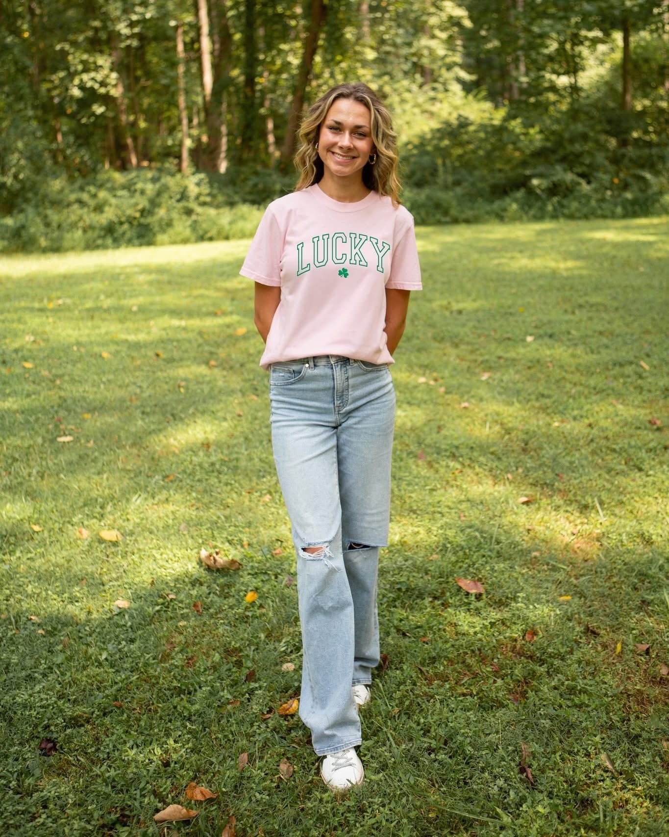 Southernology Lucky Irish Varsity Puff Comfort Colors T-Shirt