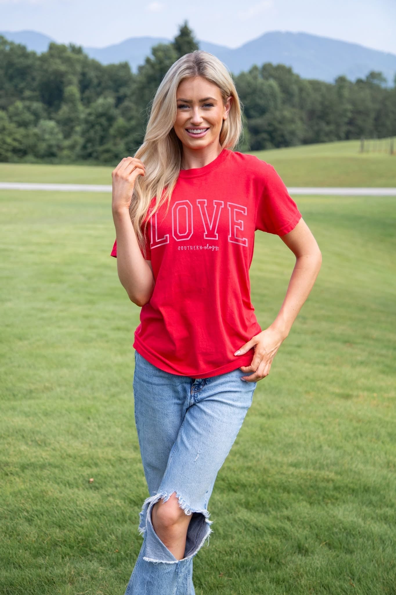 Southernology Love Varsity Block Comfort Colors T-Shirt