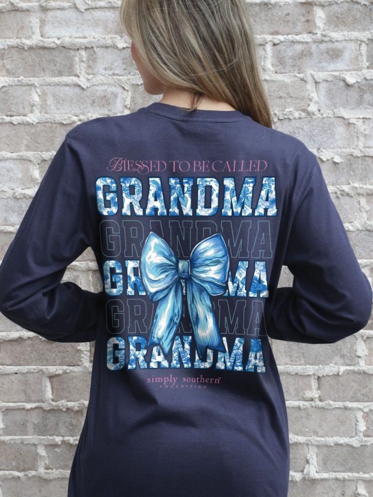 Simply Southern Blessed Grandma Bow Long Sleeve T-Shirt