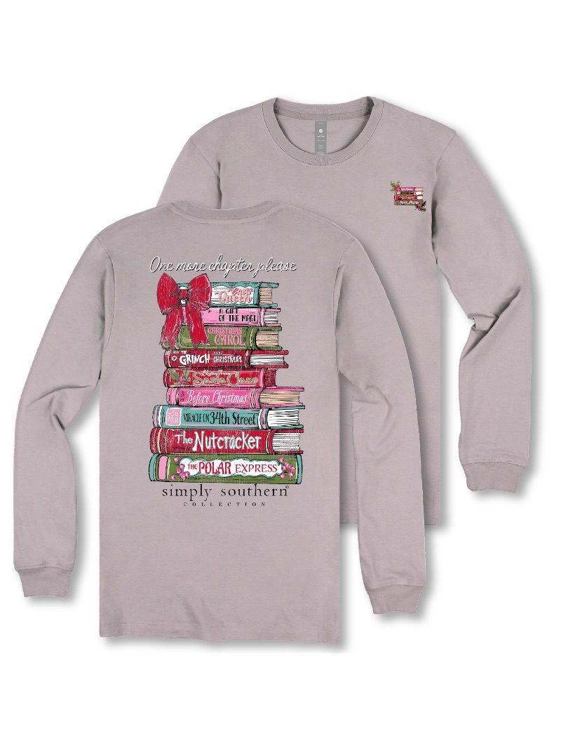 Simply Southern Christmas Books Holiday Long Sleeve T-Shirt
