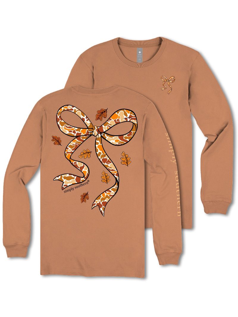Simply Southern Camo Bow Fall Long Sleeve T-Shirt