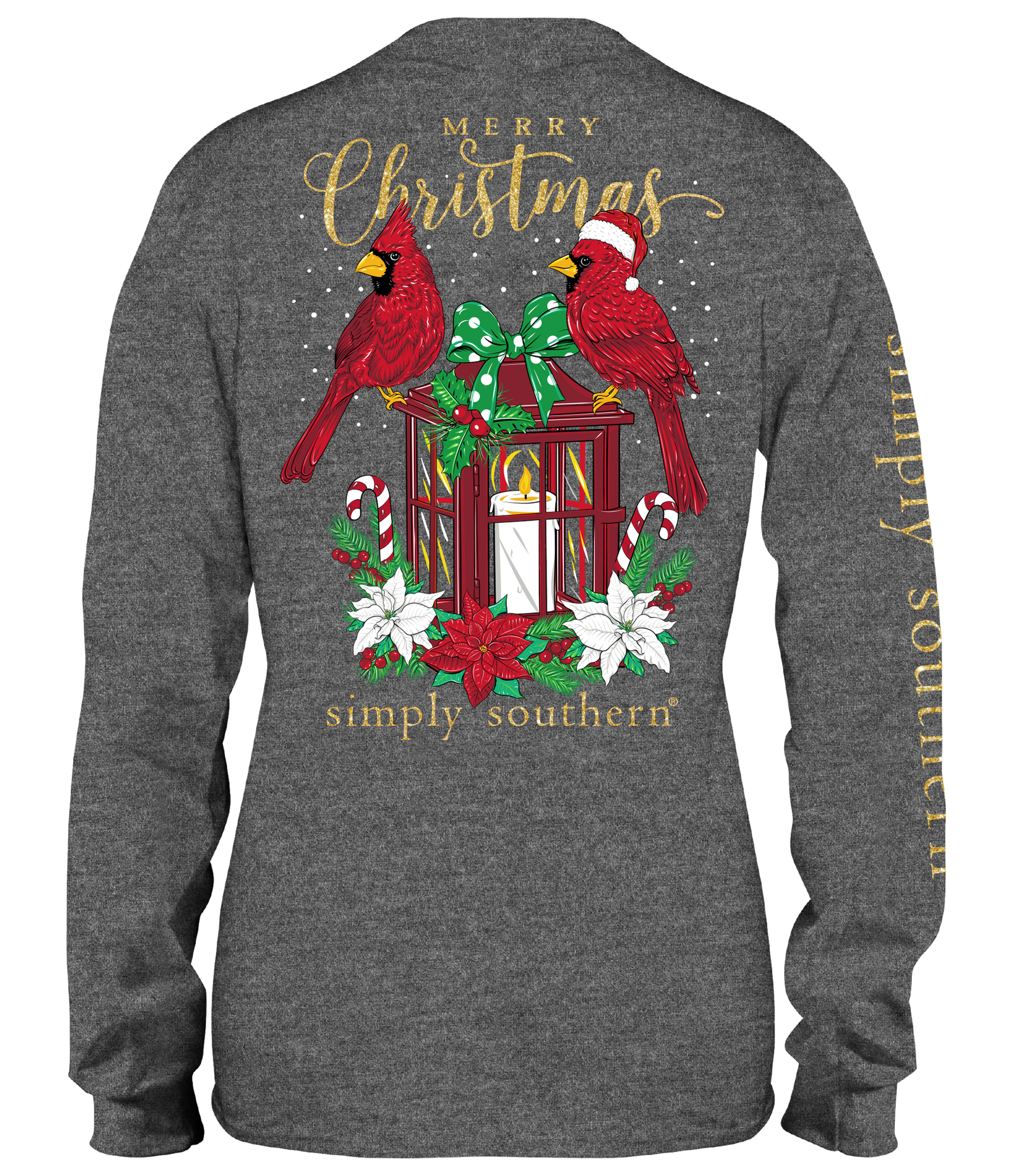 Simply Southern Merry Christmas Cardinal Long Sleeve T-Shirt