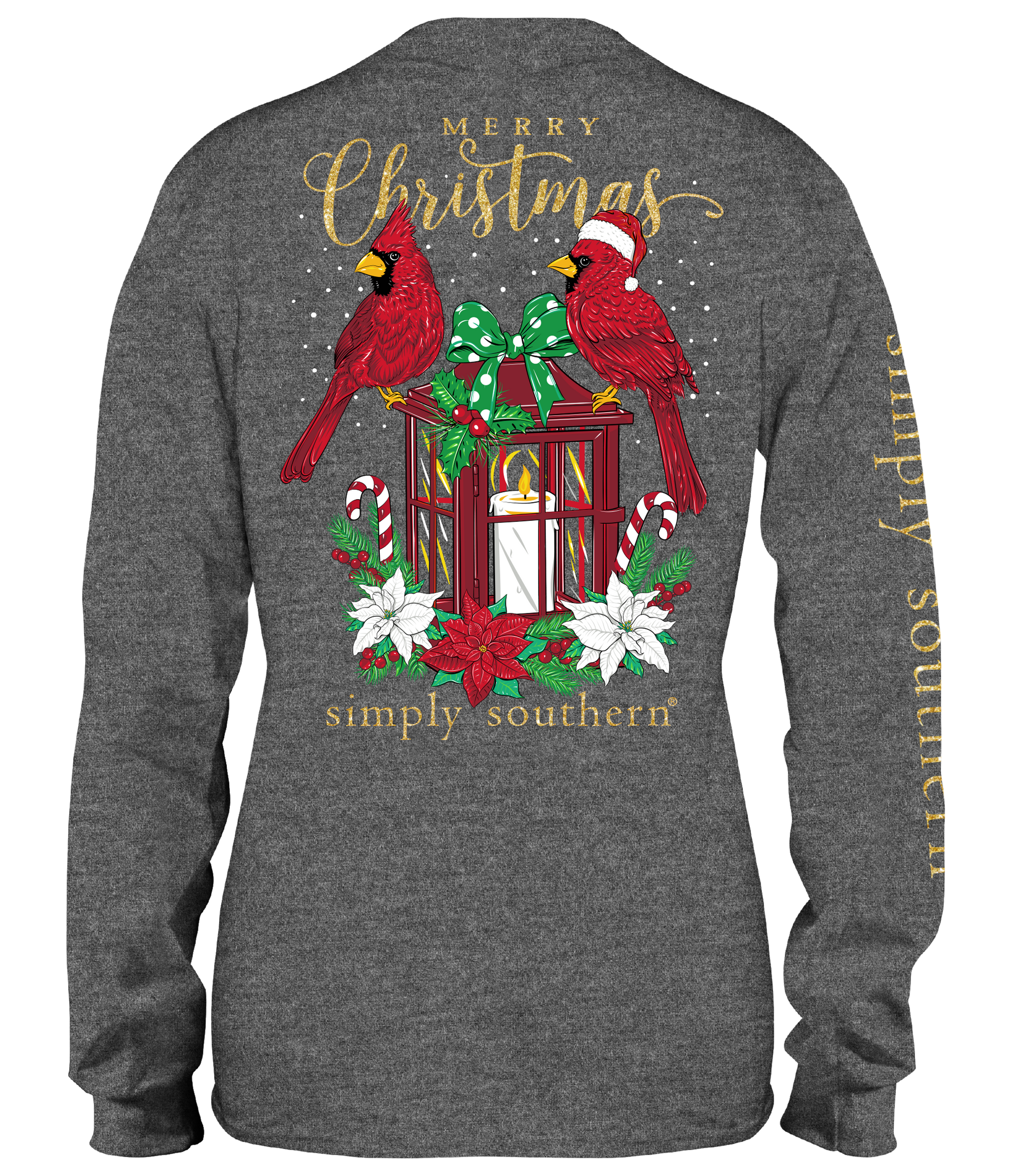 Simply Southern Merry Christmas Cardinal Long Sleeve T-Shirt