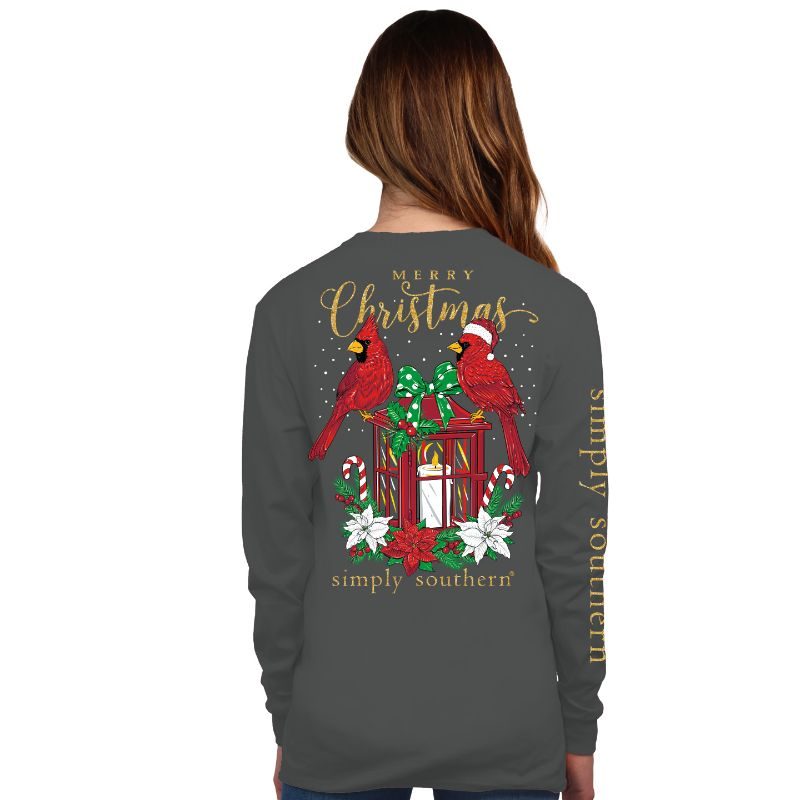Simply Southern Merry Christmas Cardinal Long Sleeve T-Shirt