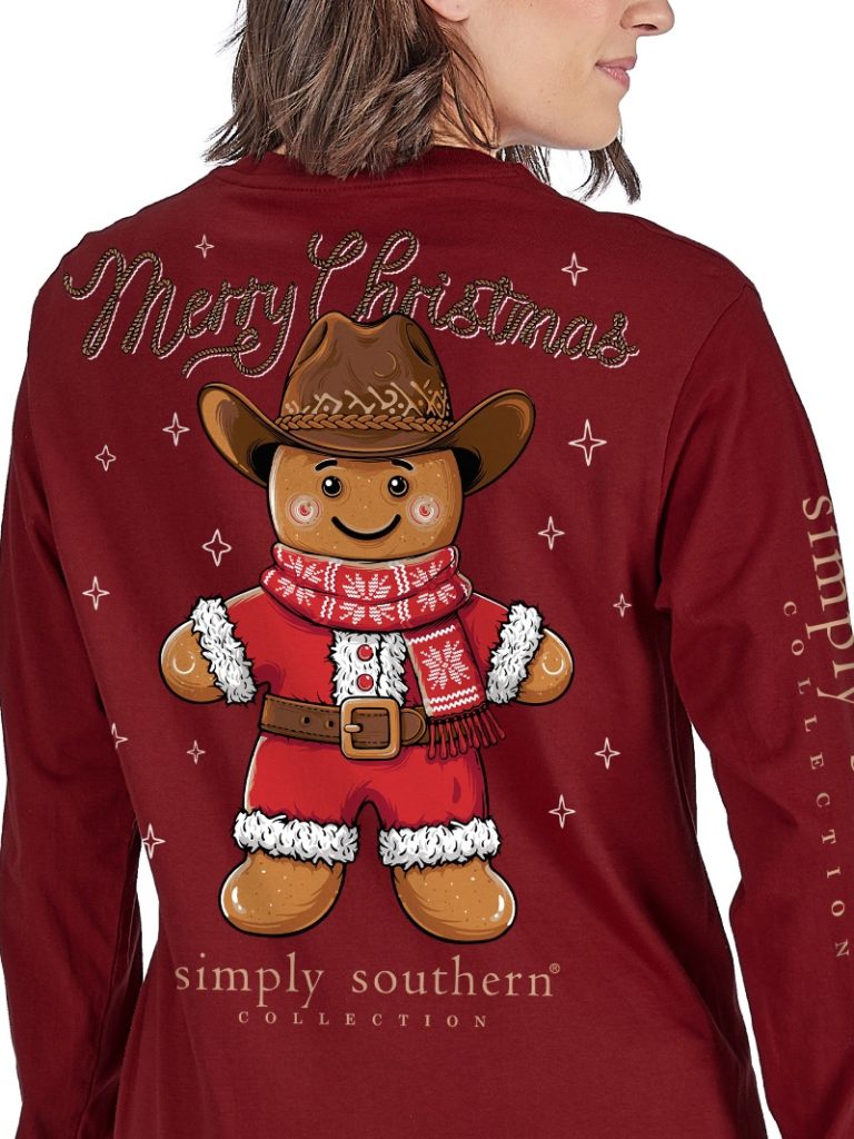 Simply Southern Christmas Cowboy Holiday Long Sleeve T-Shirt