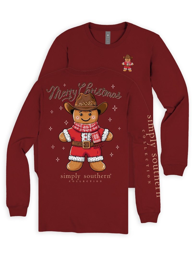 Simply Southern Christmas Cowboy Holiday Long Sleeve T-Shirt