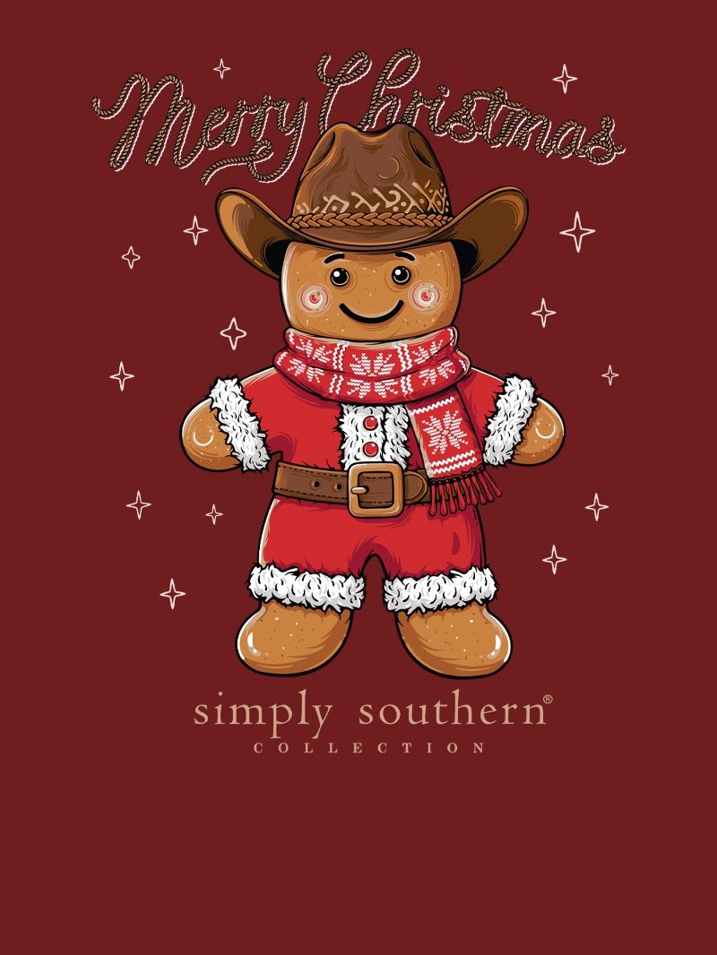 Simply Southern Christmas Cowboy Holiday Long Sleeve T-Shirt