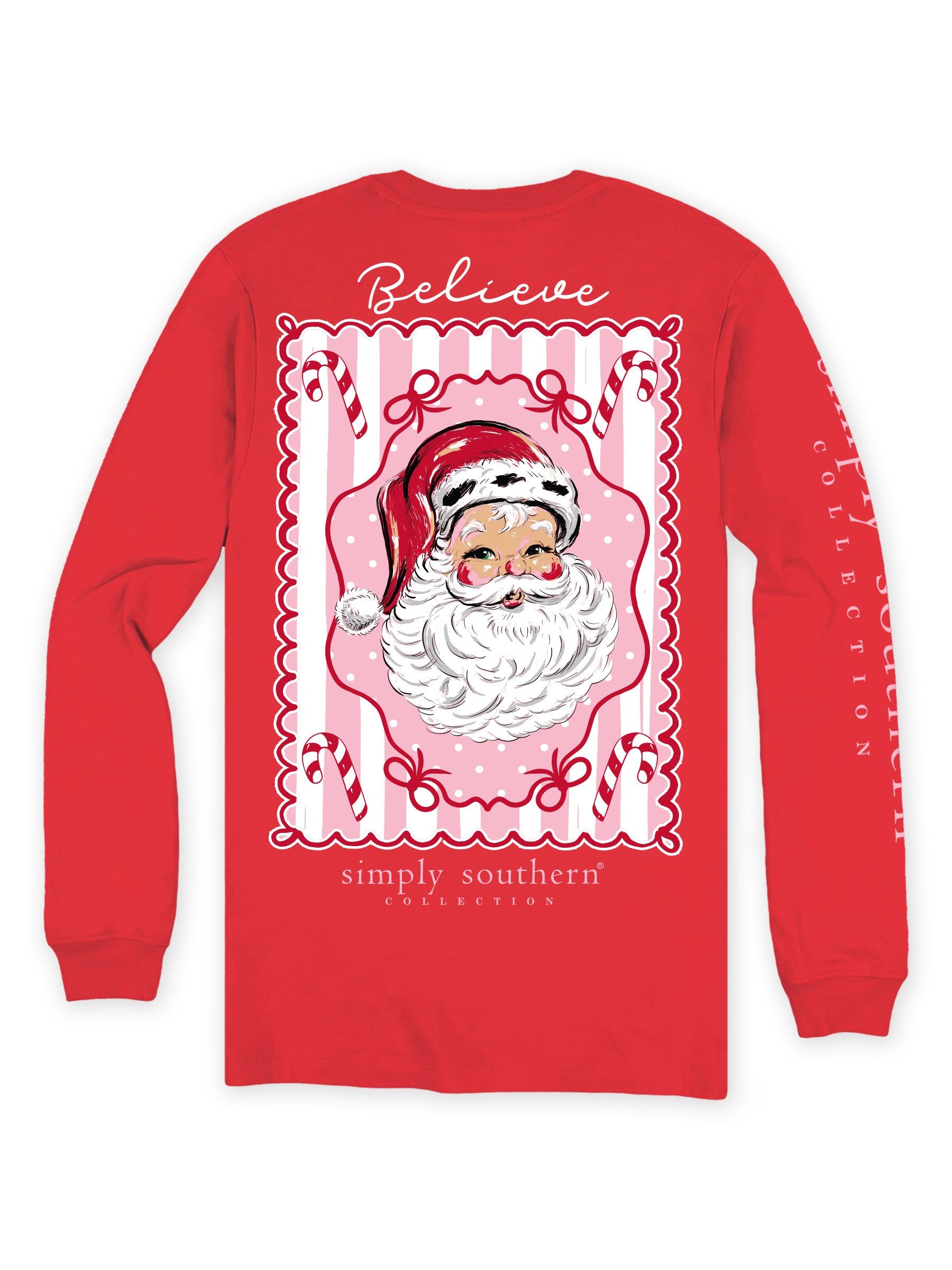 Simply Southern Believe Santa Frame Holiday Long Sleeve T-Shirt