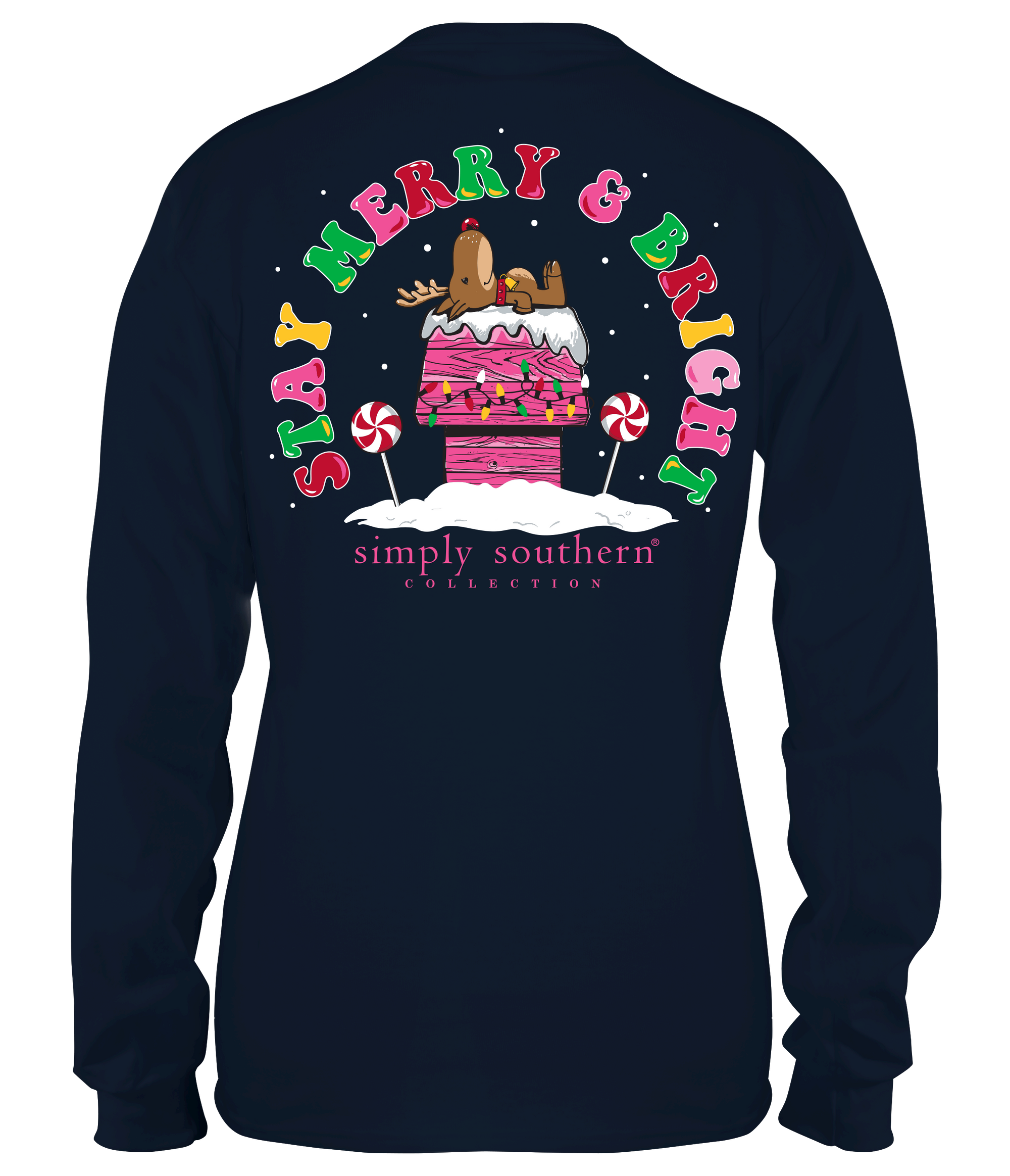 Simply Southern Merry & Bright Deer Holiday Long Sleeve T-Shirt
