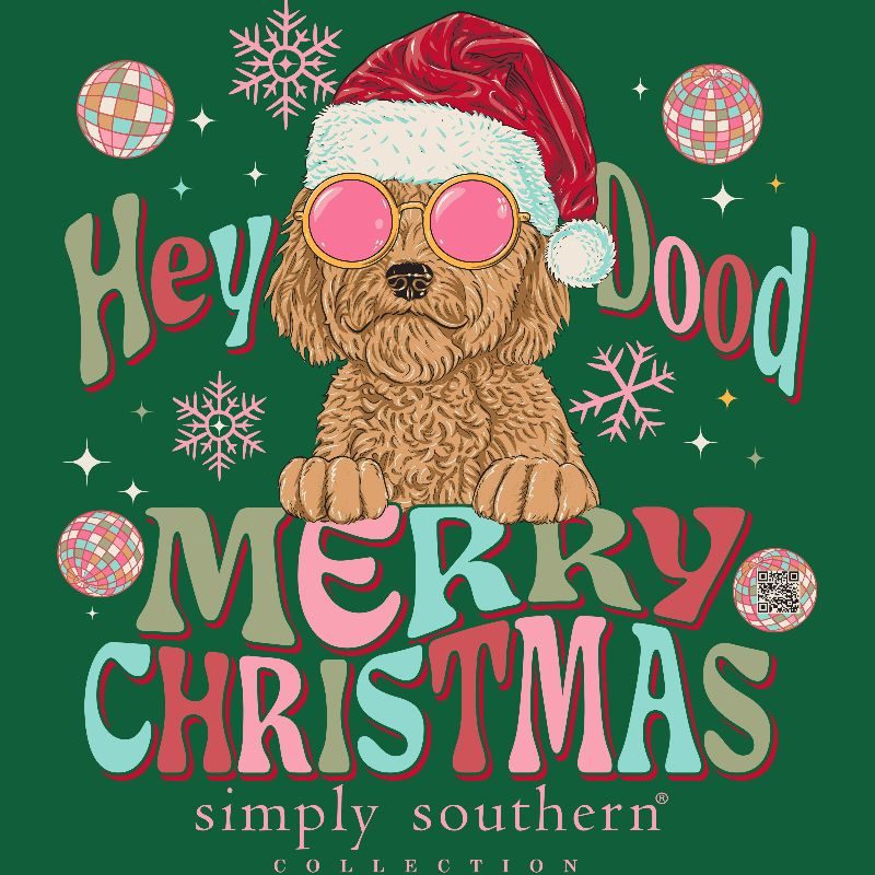 Simply Southern Hey Dood Dog Holiday Long Sleeve T-Shirt
