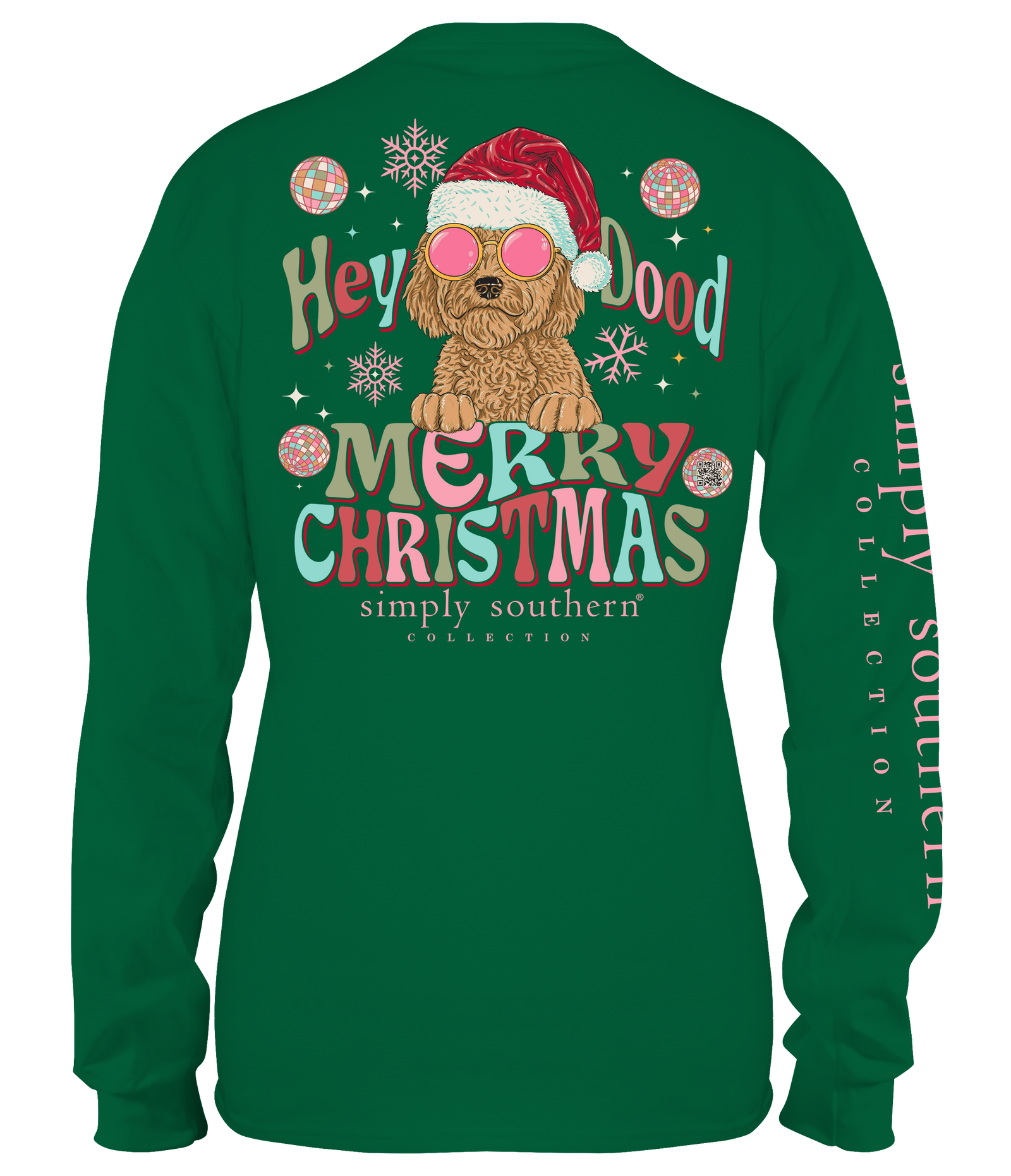Simply Southern Hey Dood Dog Holiday Long Sleeve T-Shirt