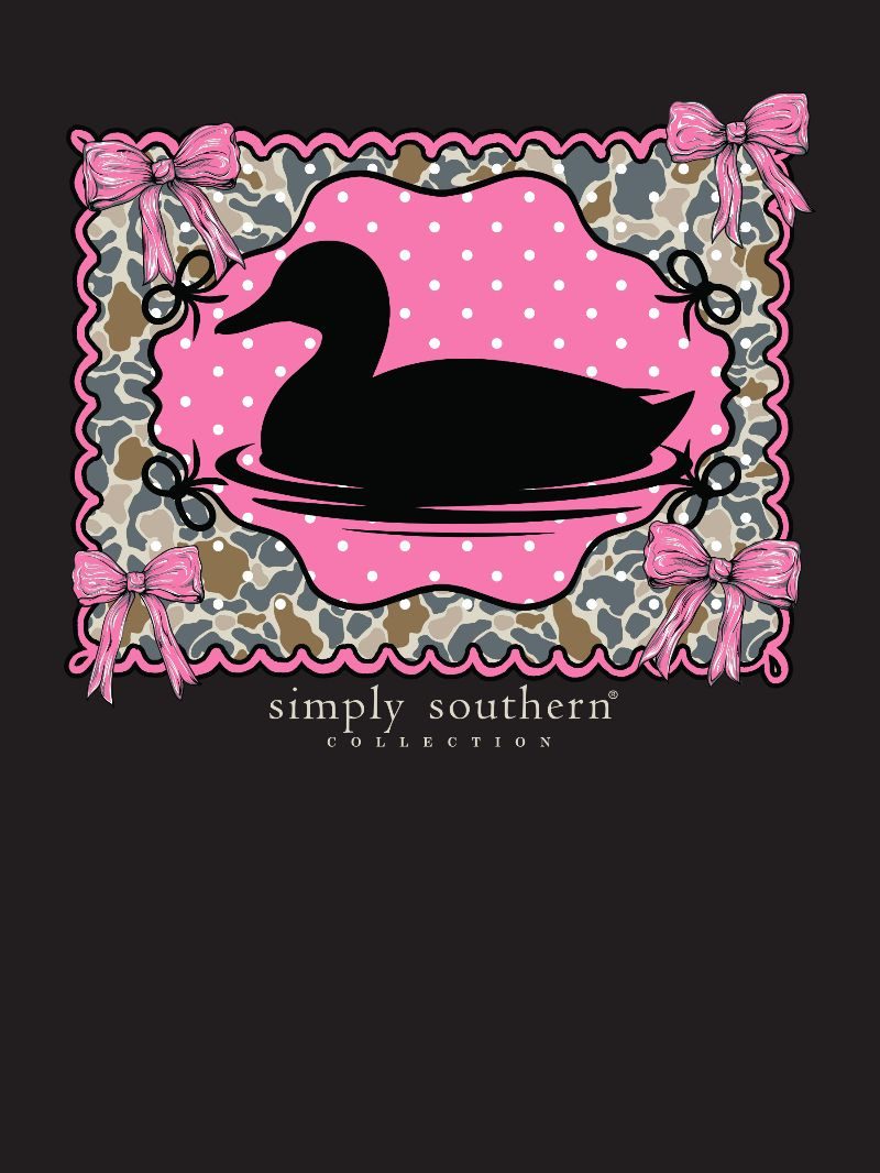 Simply Southern Camo Pink Bows Duck Long Sleeve T-Shirt