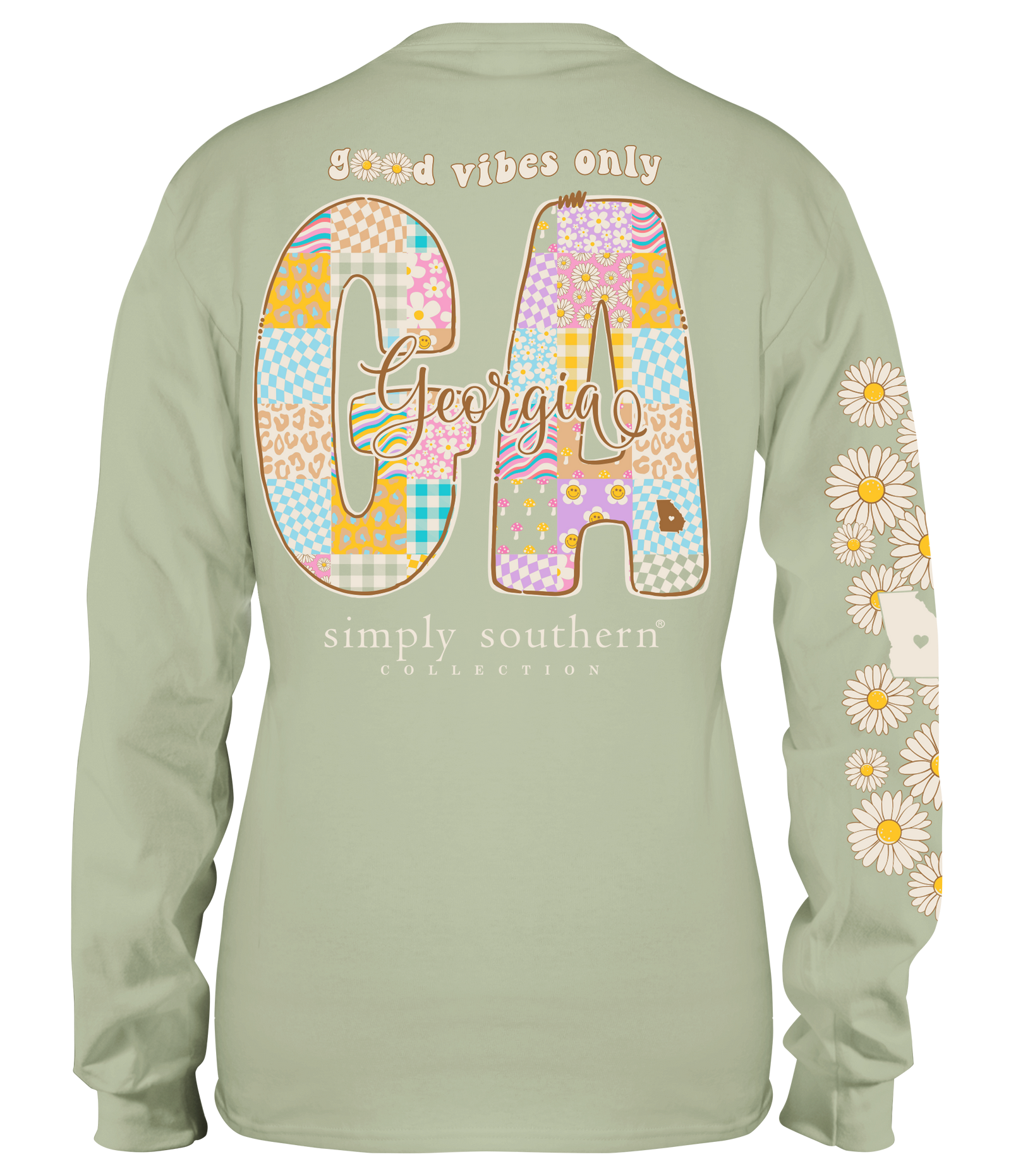 Simply Southern Good Vibes Georgia Long Sleeve T-Shirt