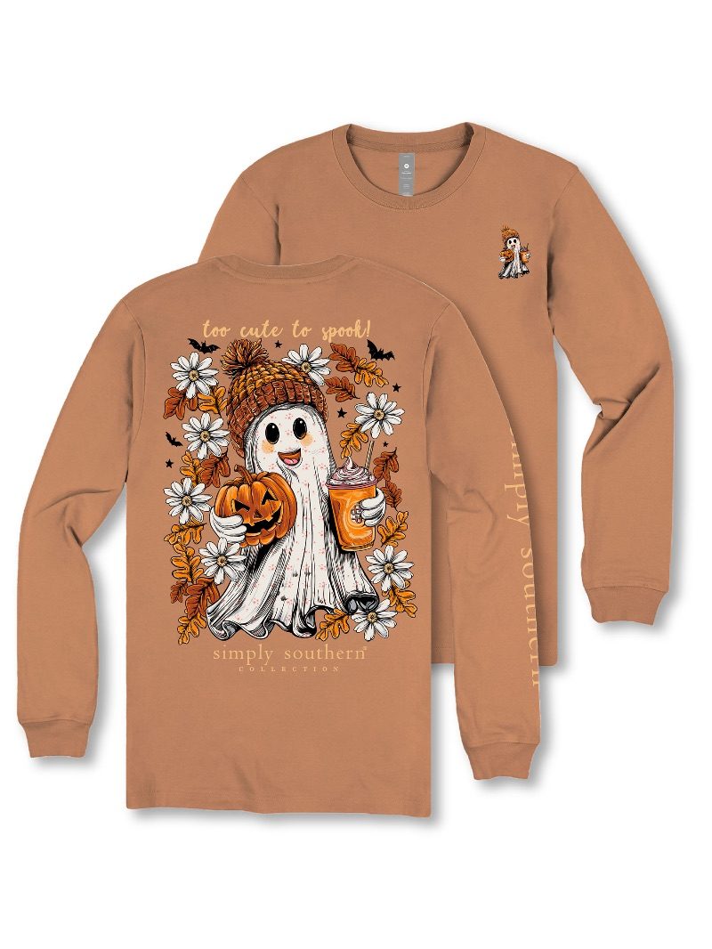 Simply Southern Ghost Pumpkin Fall Long Sleeve T-Shirt