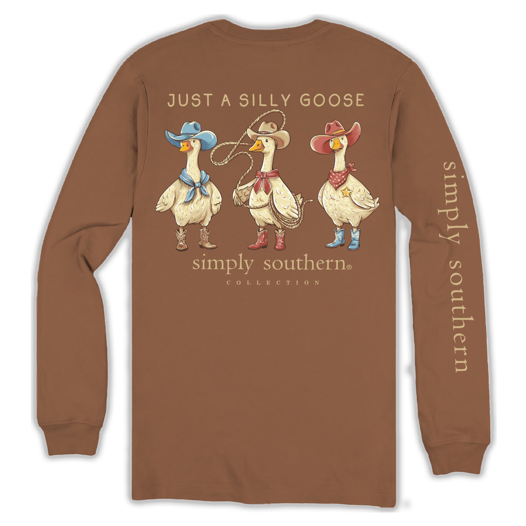 Simply Southern Silly Goose Chestnut Long Sleeve T-Shirt