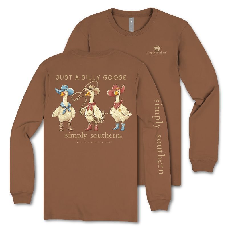 Simply Southern Silly Goose Chestnut Long Sleeve T-Shirt