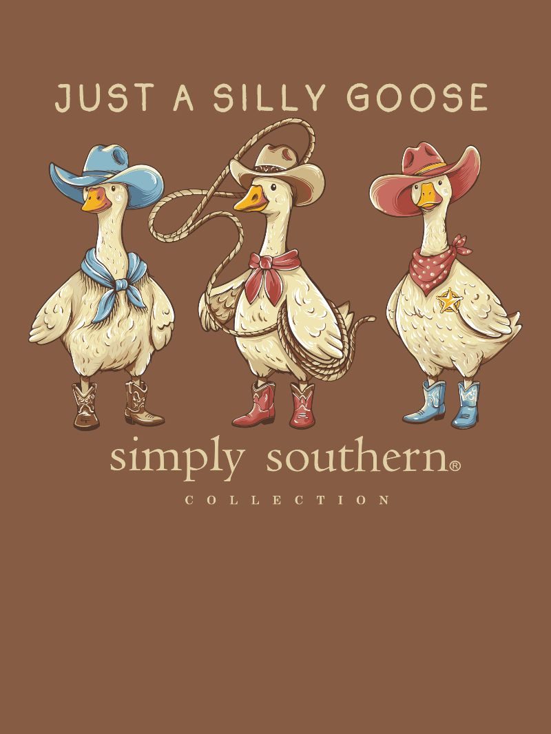 Simply Southern Silly Goose Chestnut Long Sleeve T-Shirt