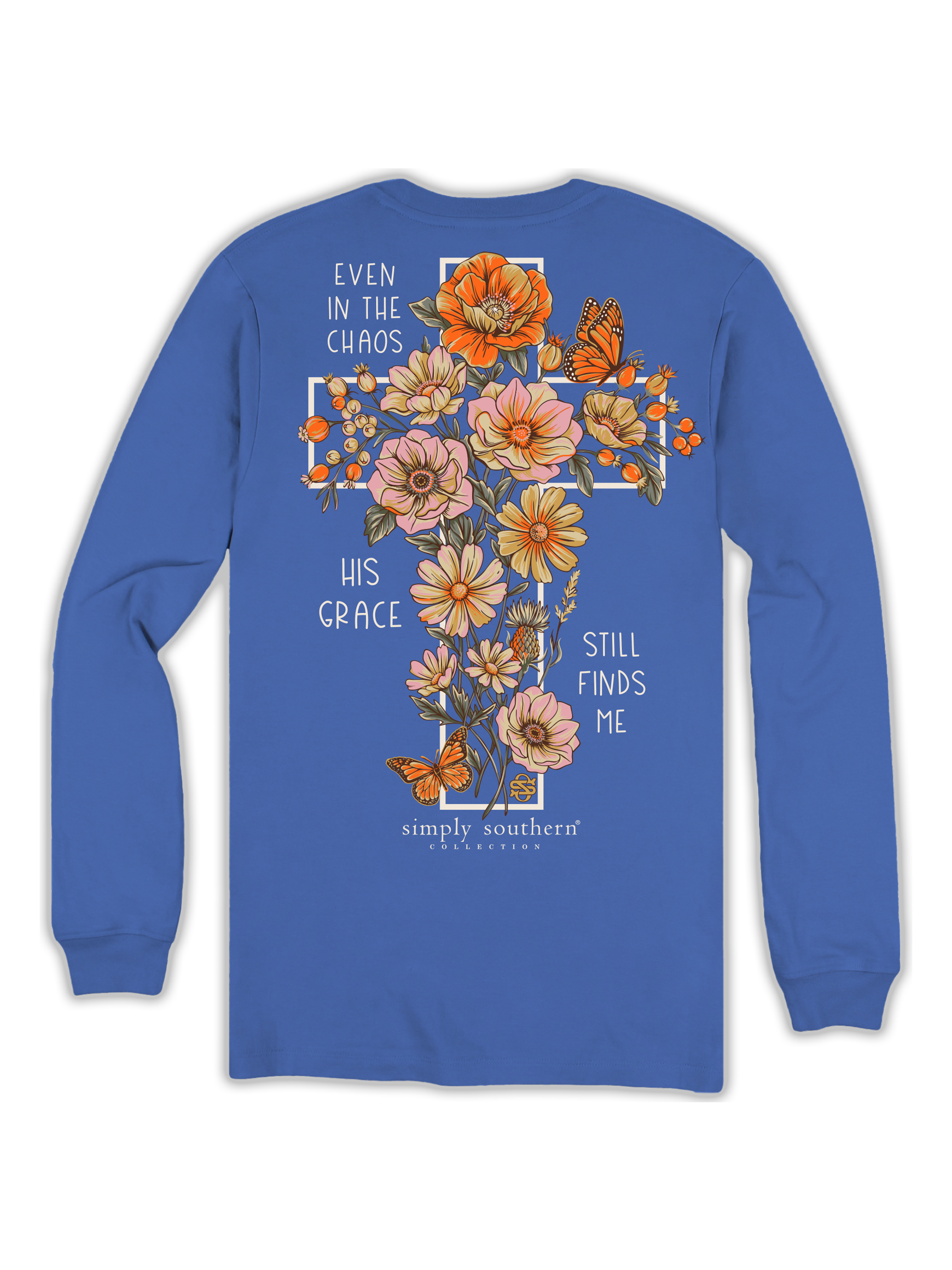Simply Southern His Grace Flower Cross Long Sleeve T-Shirt