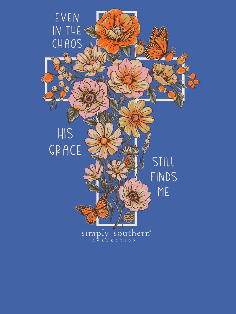 Simply Southern His Grace Flower Cross Long Sleeve T-Shirt