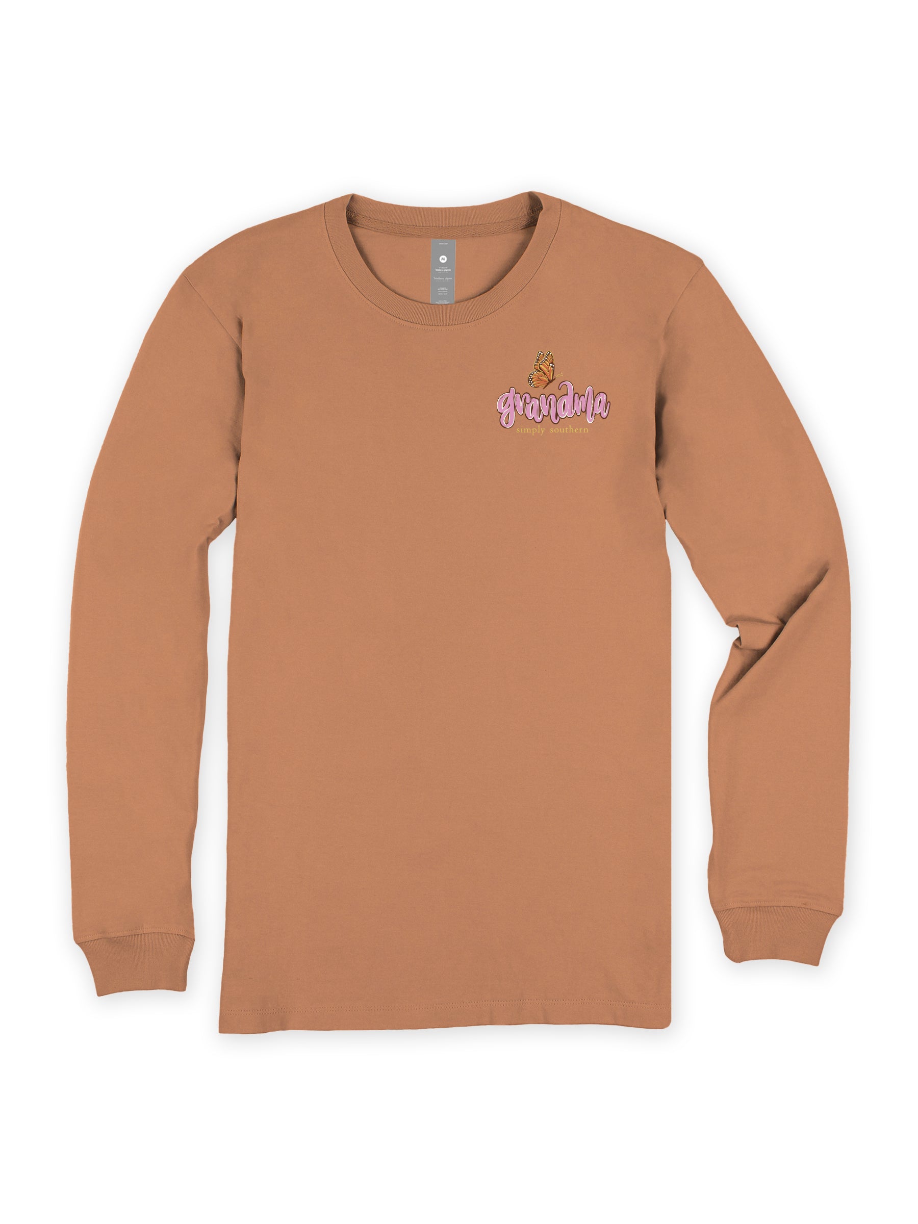 Simply Southern Grandma Flowers Chestnut Long Sleeve T-Shirt