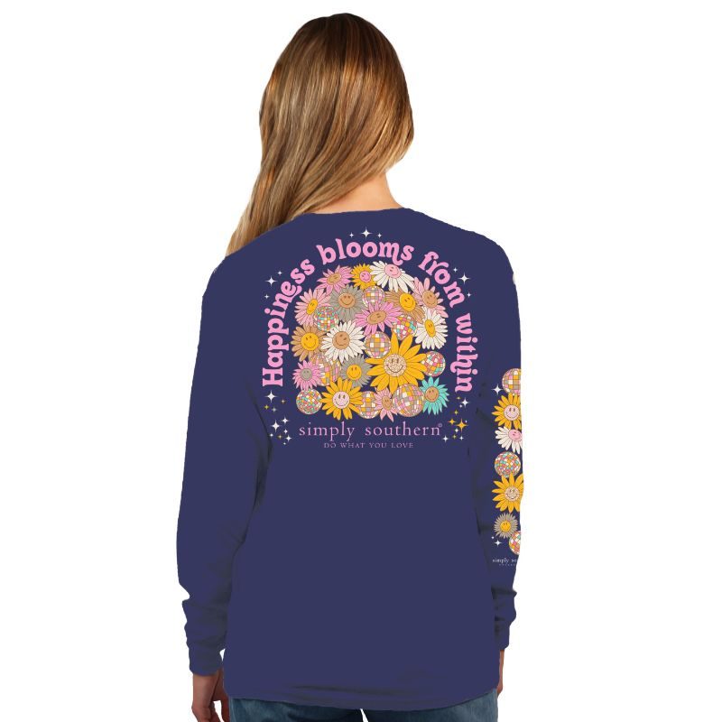 Simply Southern Happiness Blooms Long Sleeve T-Shirt