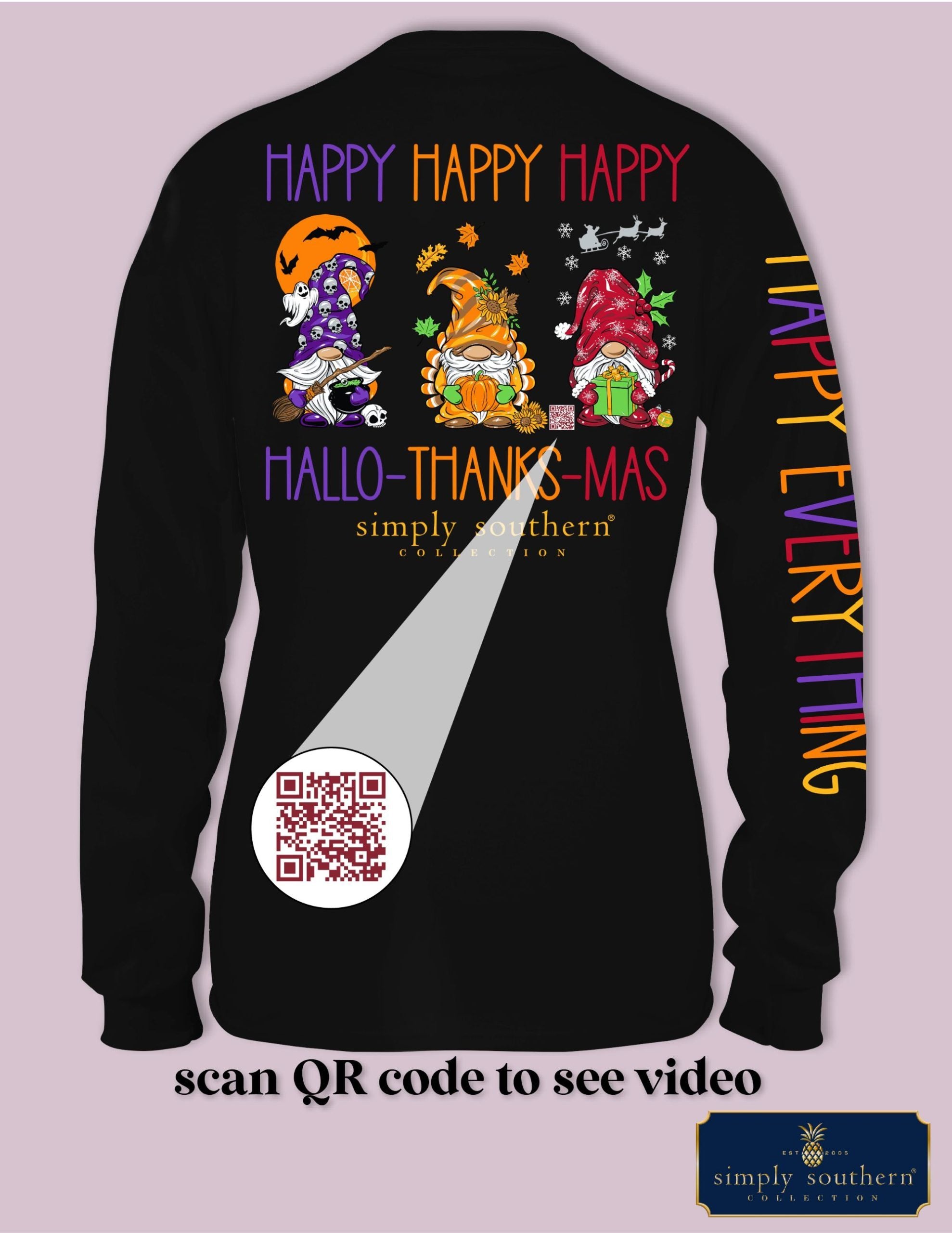 Simply Southern HAPPY everything Gnomes Long Sleeve T-Shirt