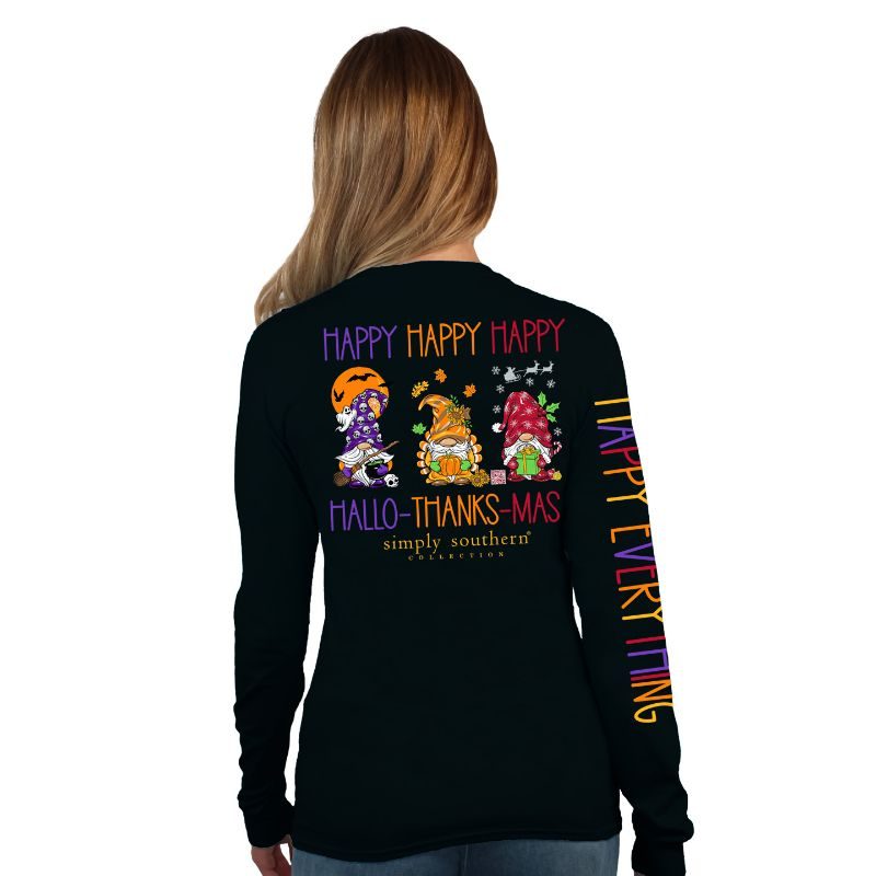 Simply Southern HAPPY everything Gnomes Long Sleeve T-Shirt