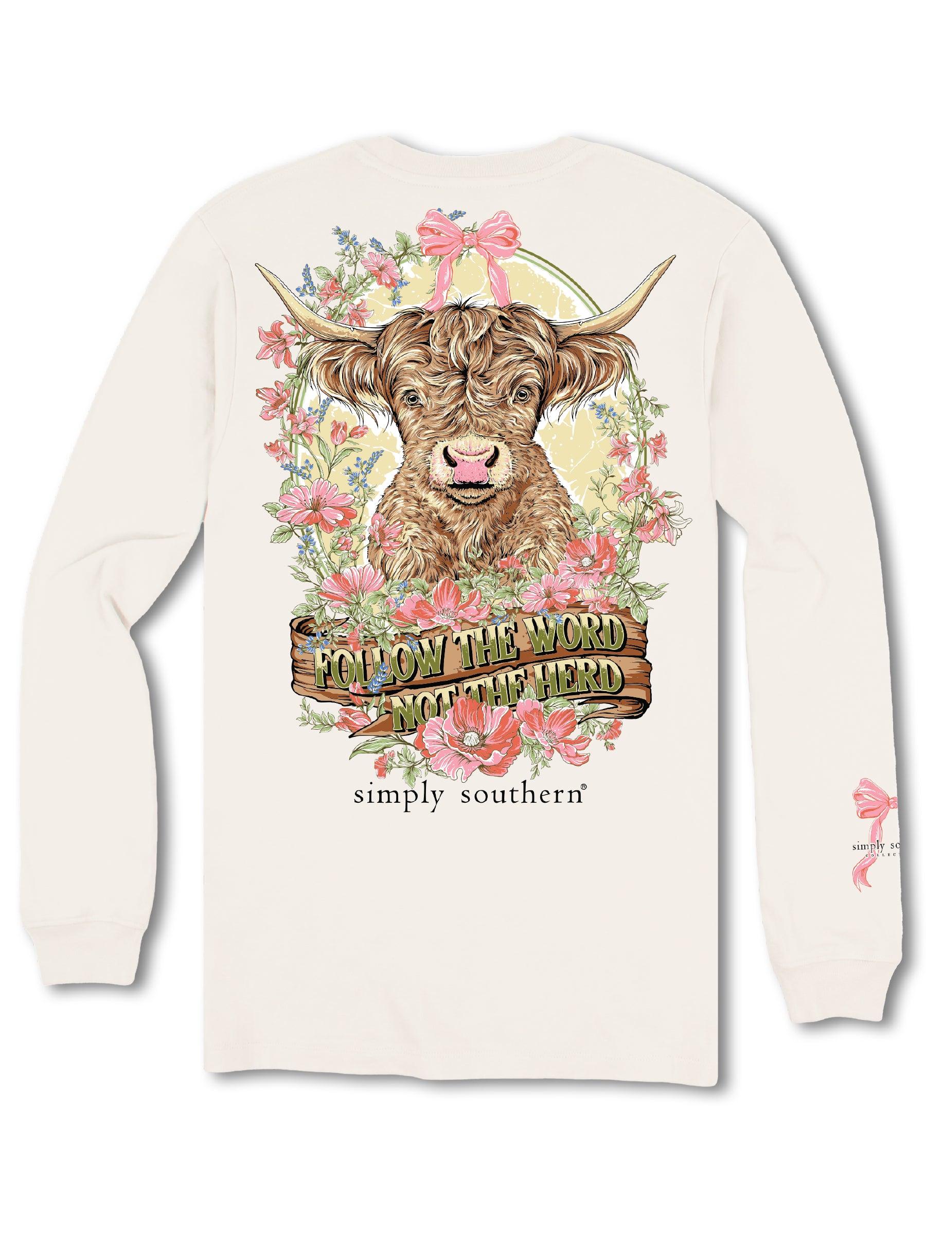 Simply Southern Herd Cow Bow Long Sleeve T-Shirt
