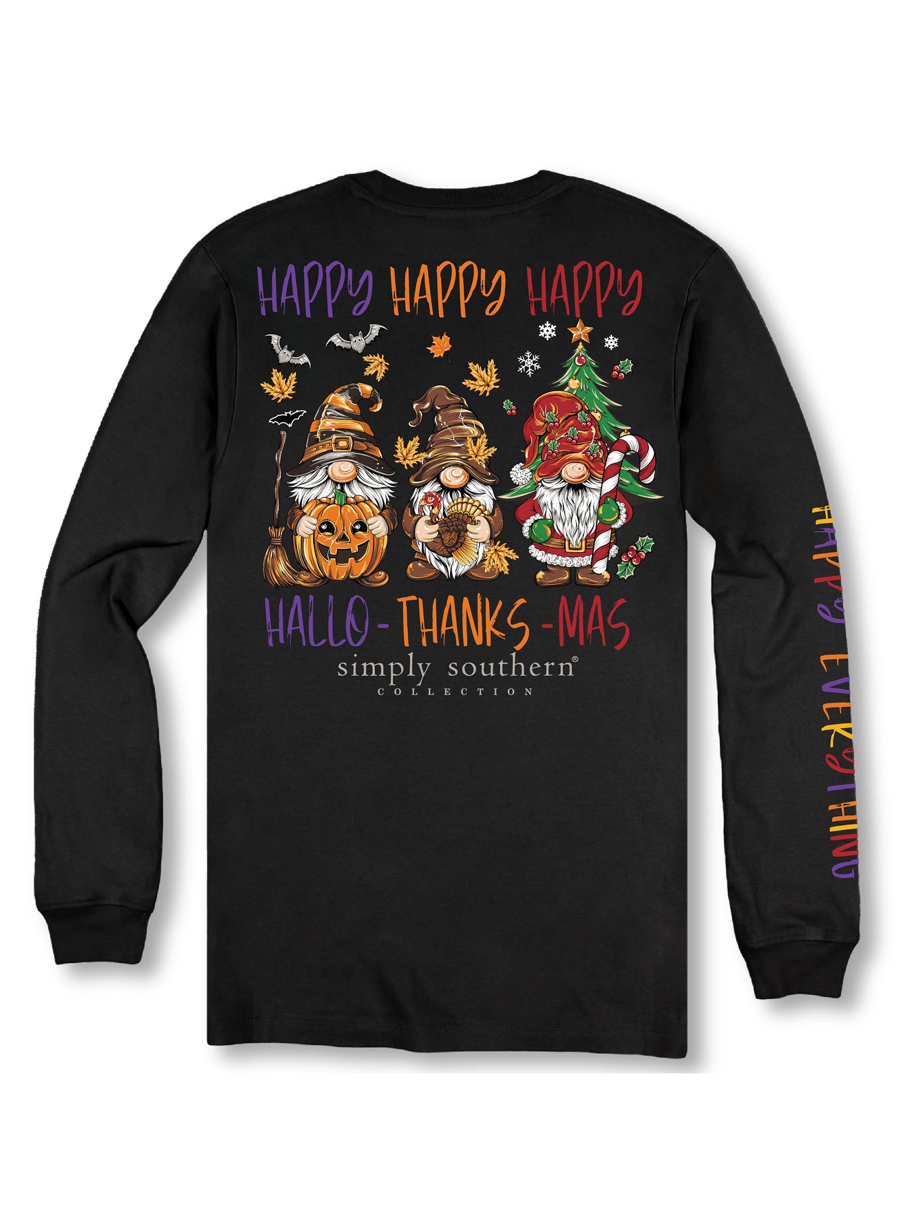 Simply Southern Happy Everything Gnomes Fall Holiday Long Sleeve T-Shirt