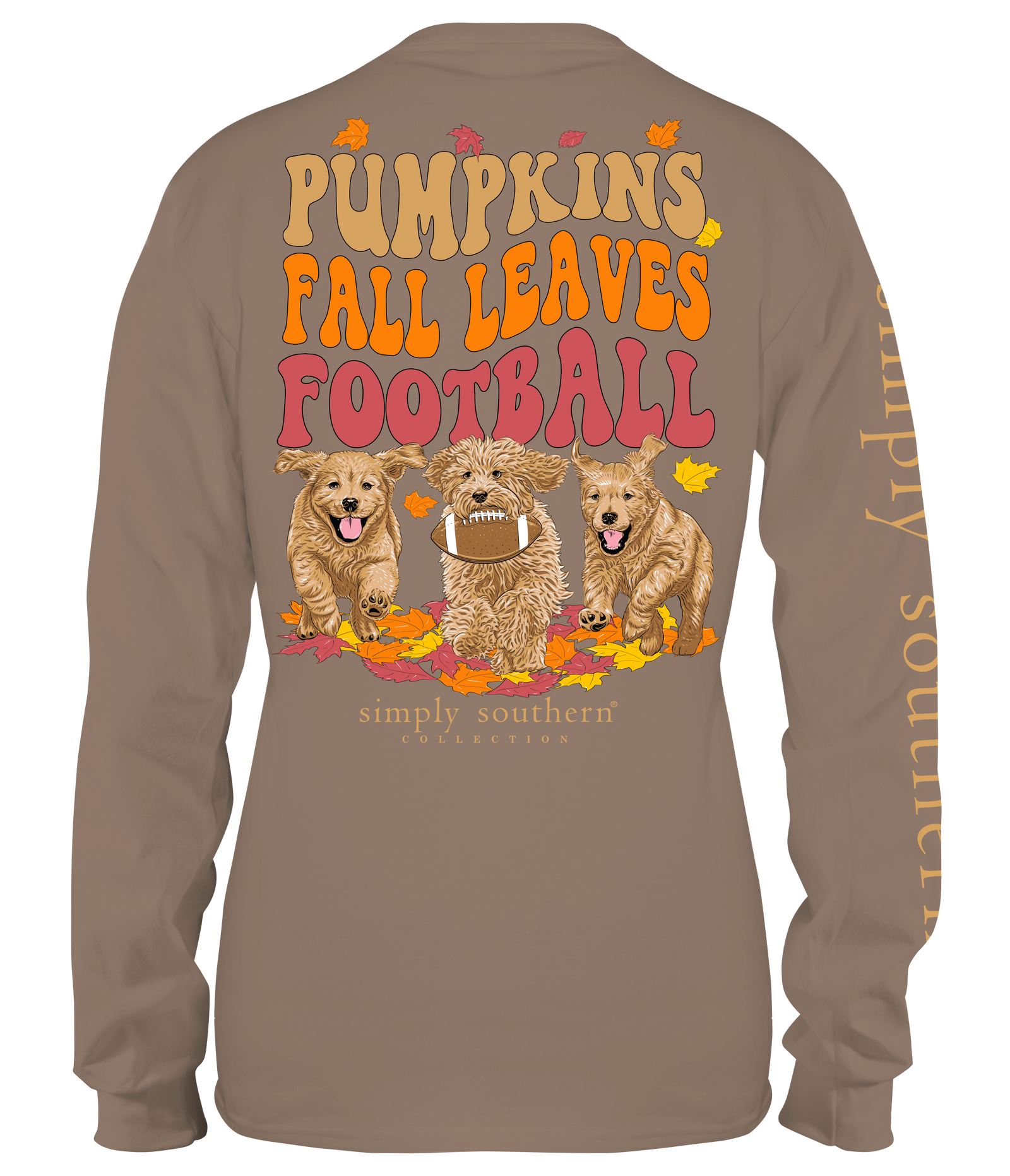SALE Simply Southern Fall Leaves Football Long Sleeve T-Shirt