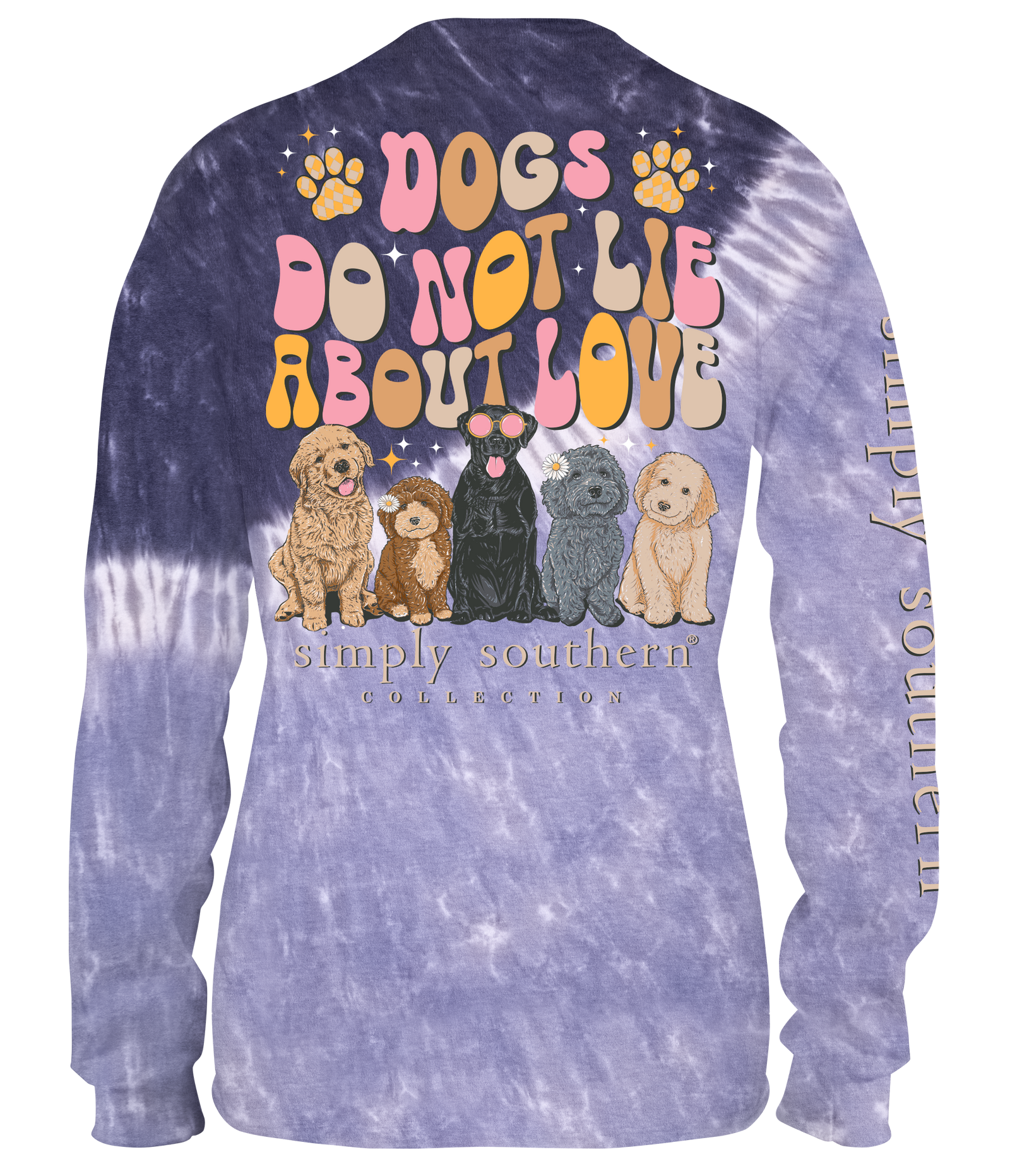 Simply Southern Love Dogs Tie Dye Long Sleeve T-Shirt
