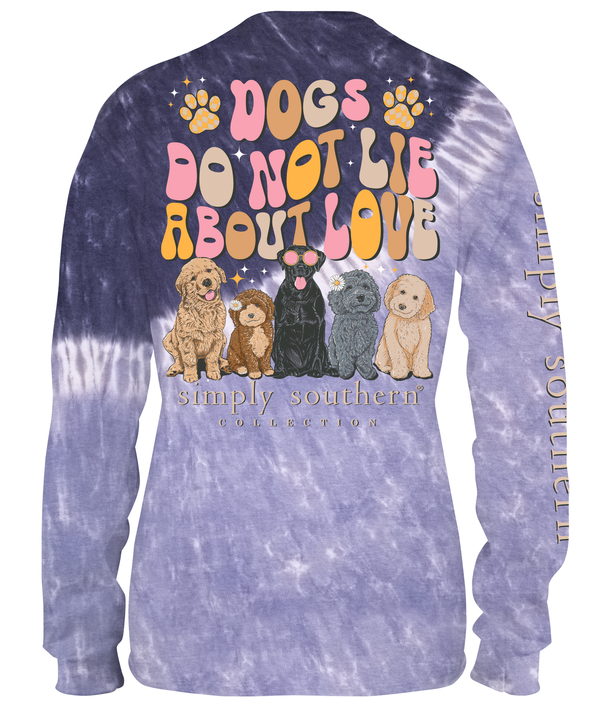 Simply Southern Love Dogs Tie Dye Long Sleeve T-Shirt